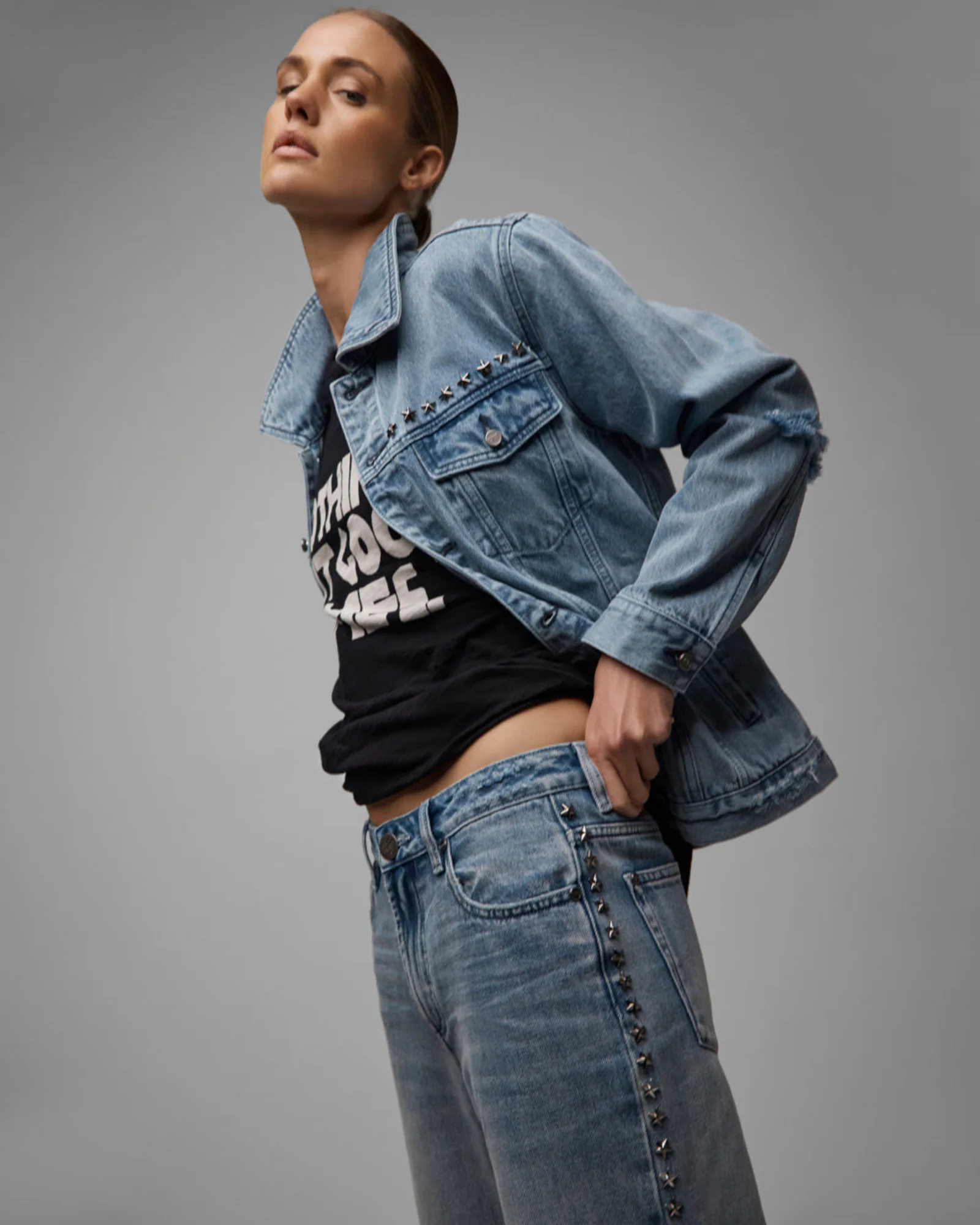 25th Anniversary Trucker Studded Denim Jacket - Salty Dog - Image 15