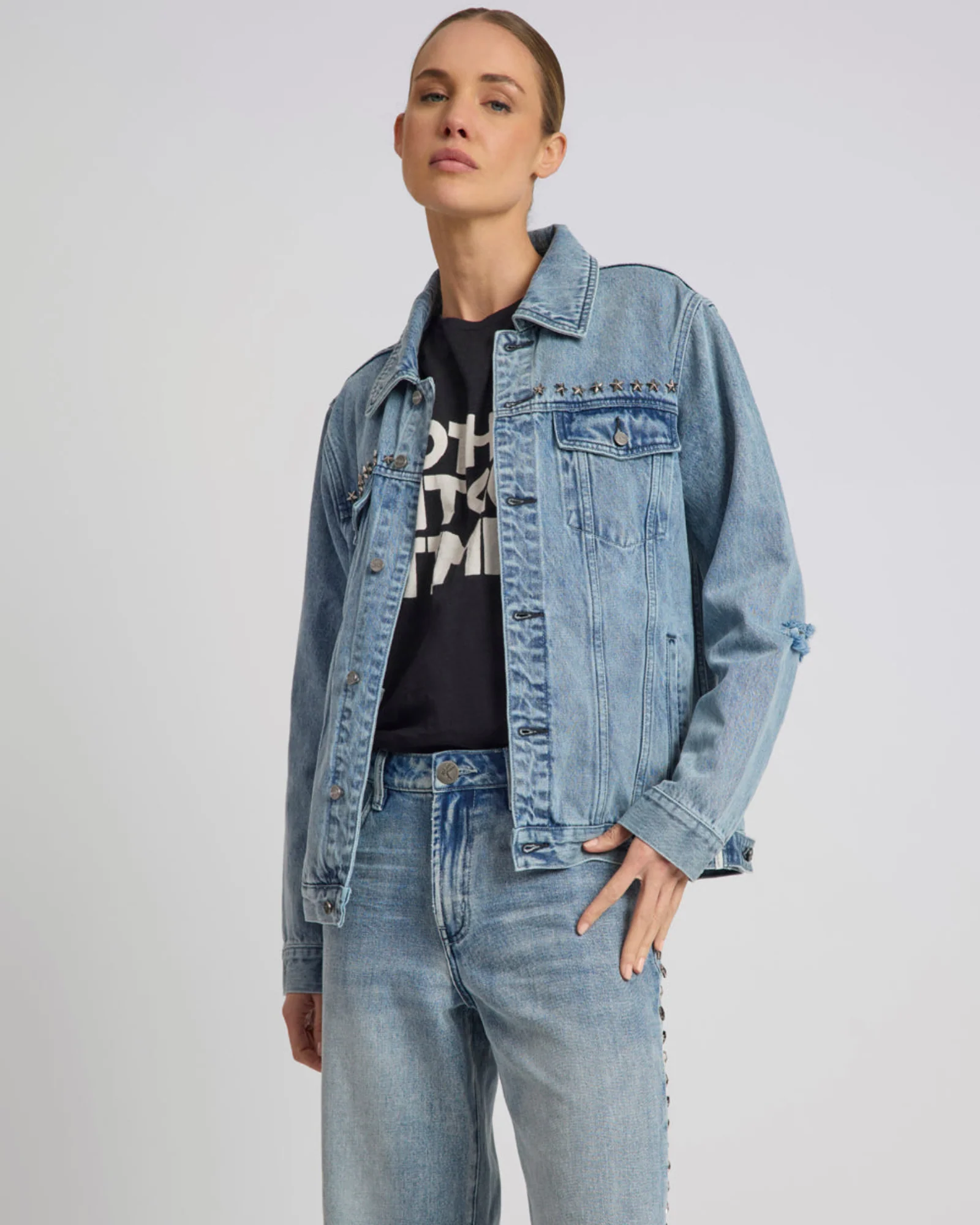 25th Anniversary Trucker Studded Denim Jacket - Salty Dog - Image 7