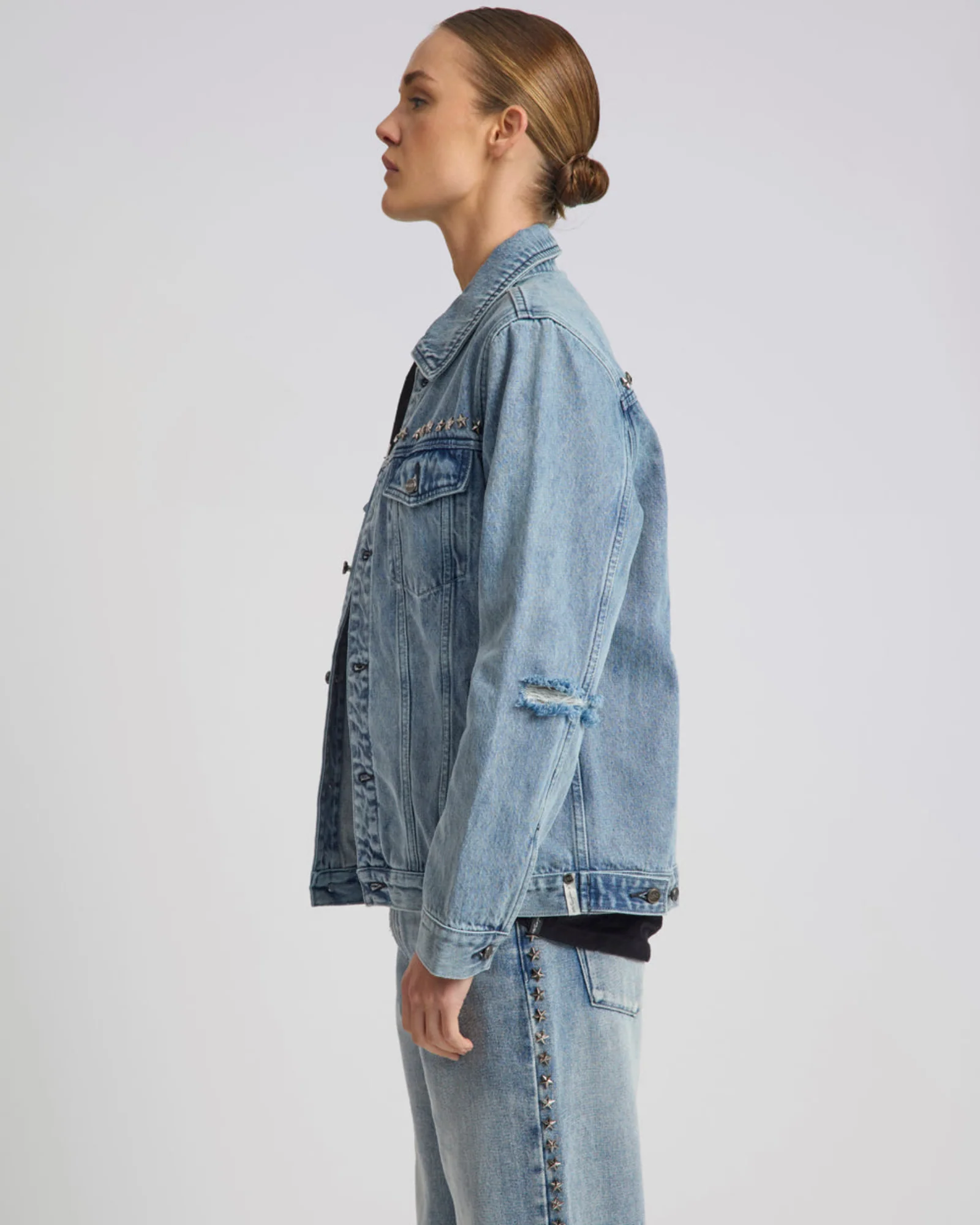 25th Anniversary Trucker Studded Denim Jacket - Salty Dog - Image 8