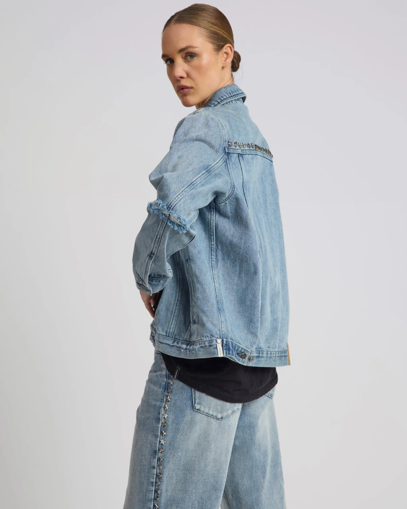 25th Anniversary Trucker Studded Denim Jacket - Salty Dog - Image 9