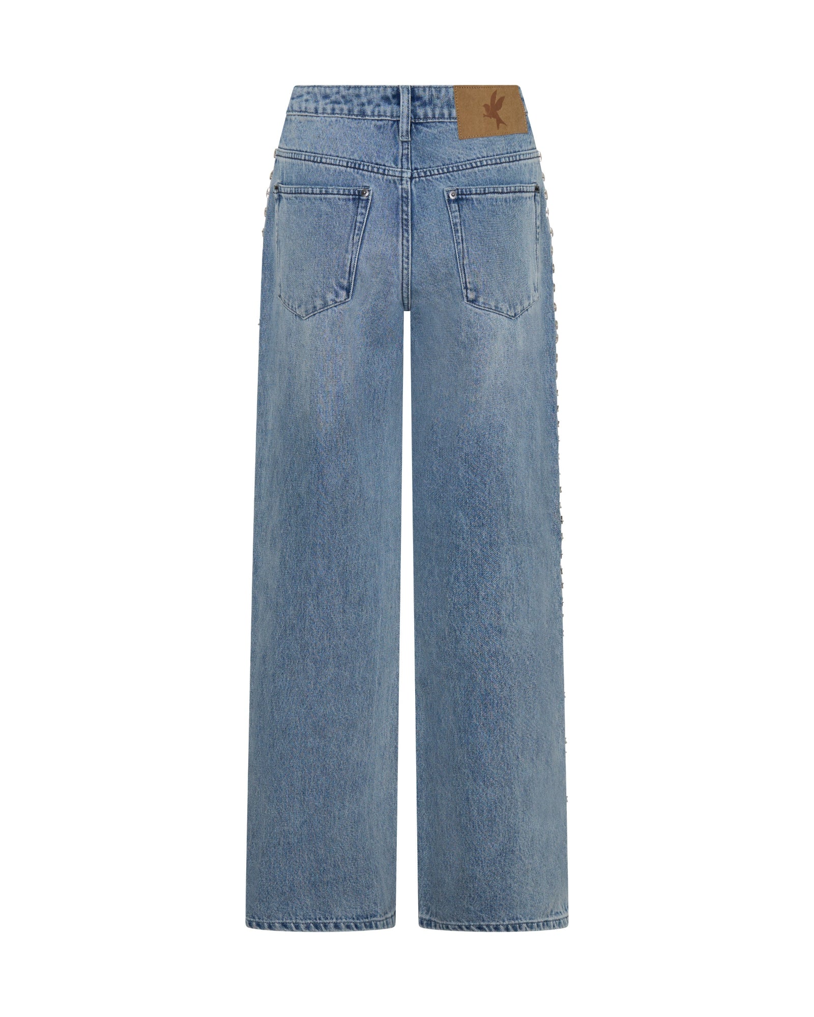 25th Anniversary Jackson Mid Waist Wide Leg Studded Denim Jeans - Salty Dog - Image 16