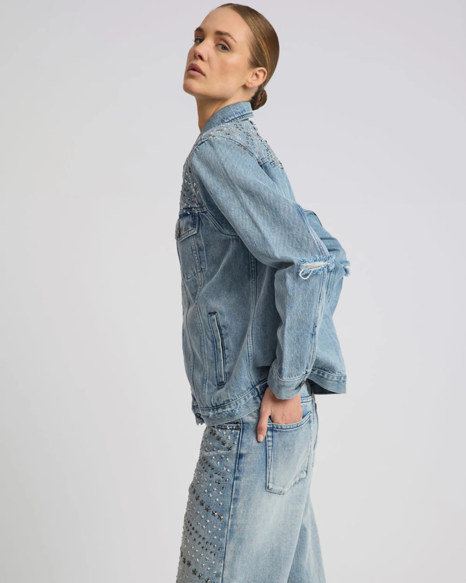 25th Anniversary Limited Edition Trucker Studded Denim Jacket - Salty Dog - Image 5
