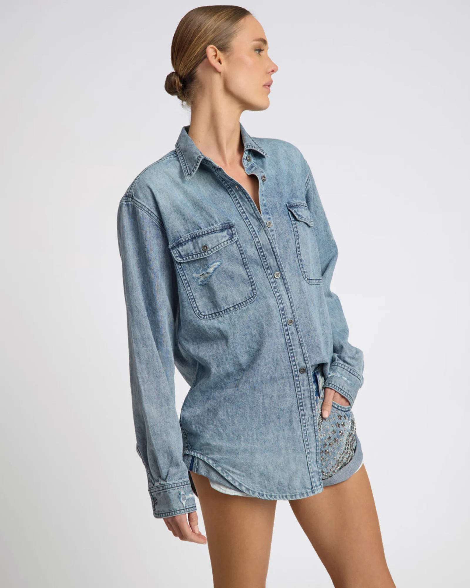 25th Anniversary Limited Edition Everyday Studded Denim Shirt - Salty Dog - Image 10