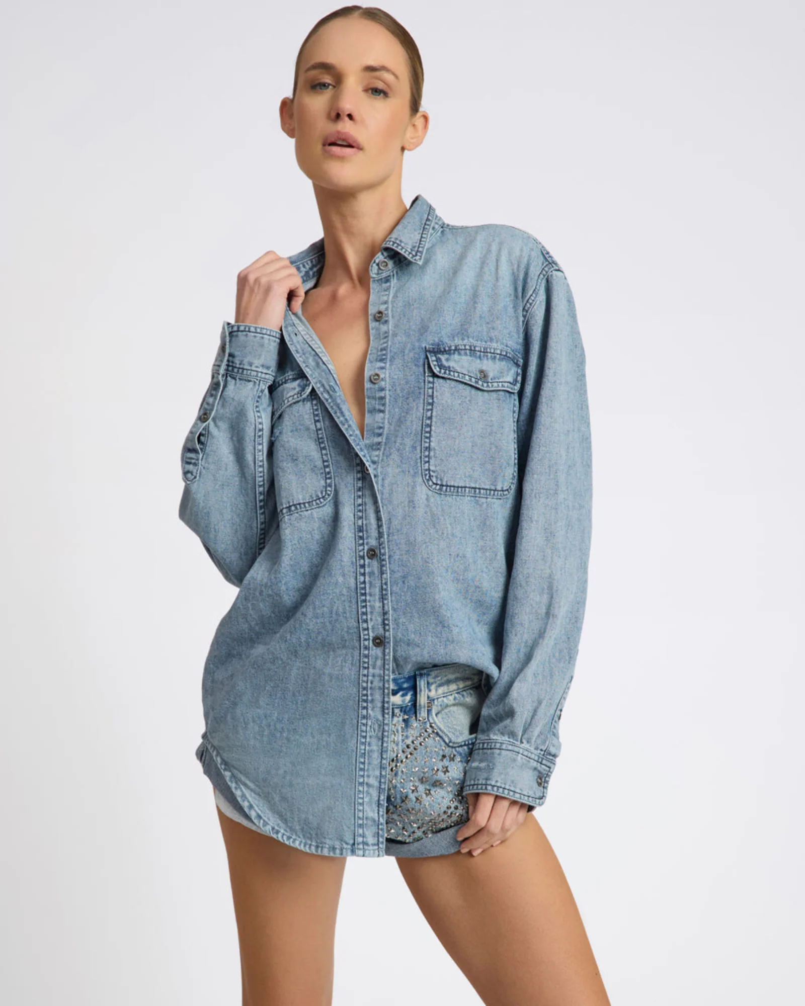 25th Anniversary Limited Edition Everyday Studded Denim Shirt - Salty Dog - Image 5
