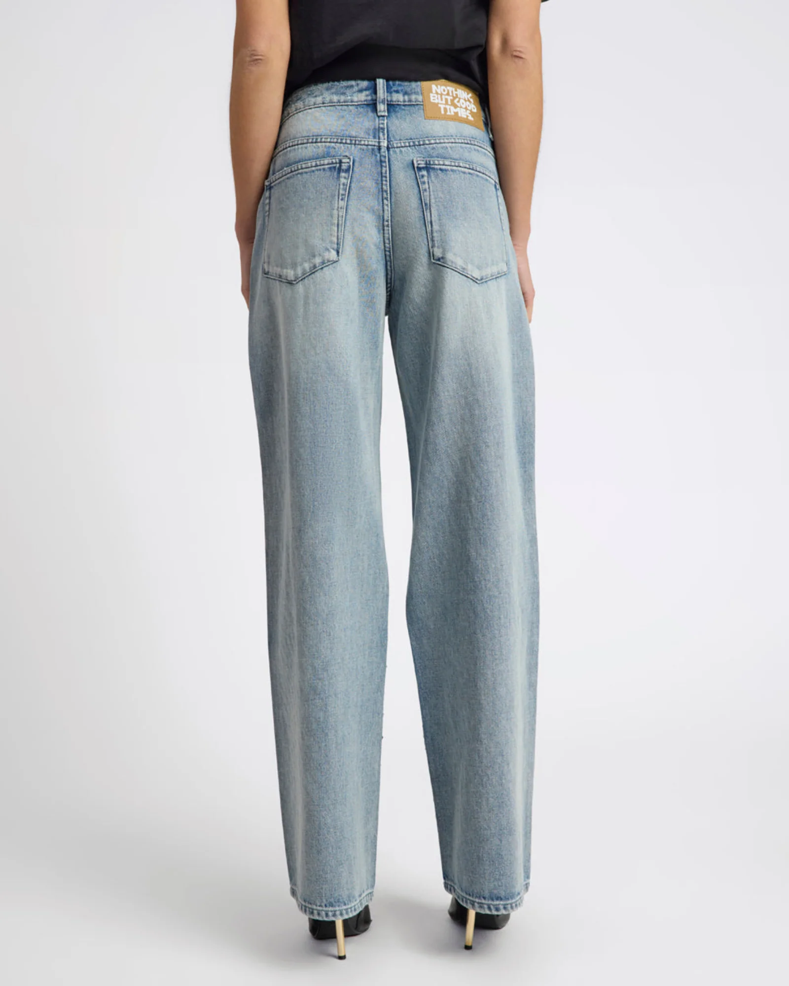 25th Anniversary Limited Edition Jackson Mid Waist Wide Leg Studded Denim Jeans - Salty Dog - Image 9