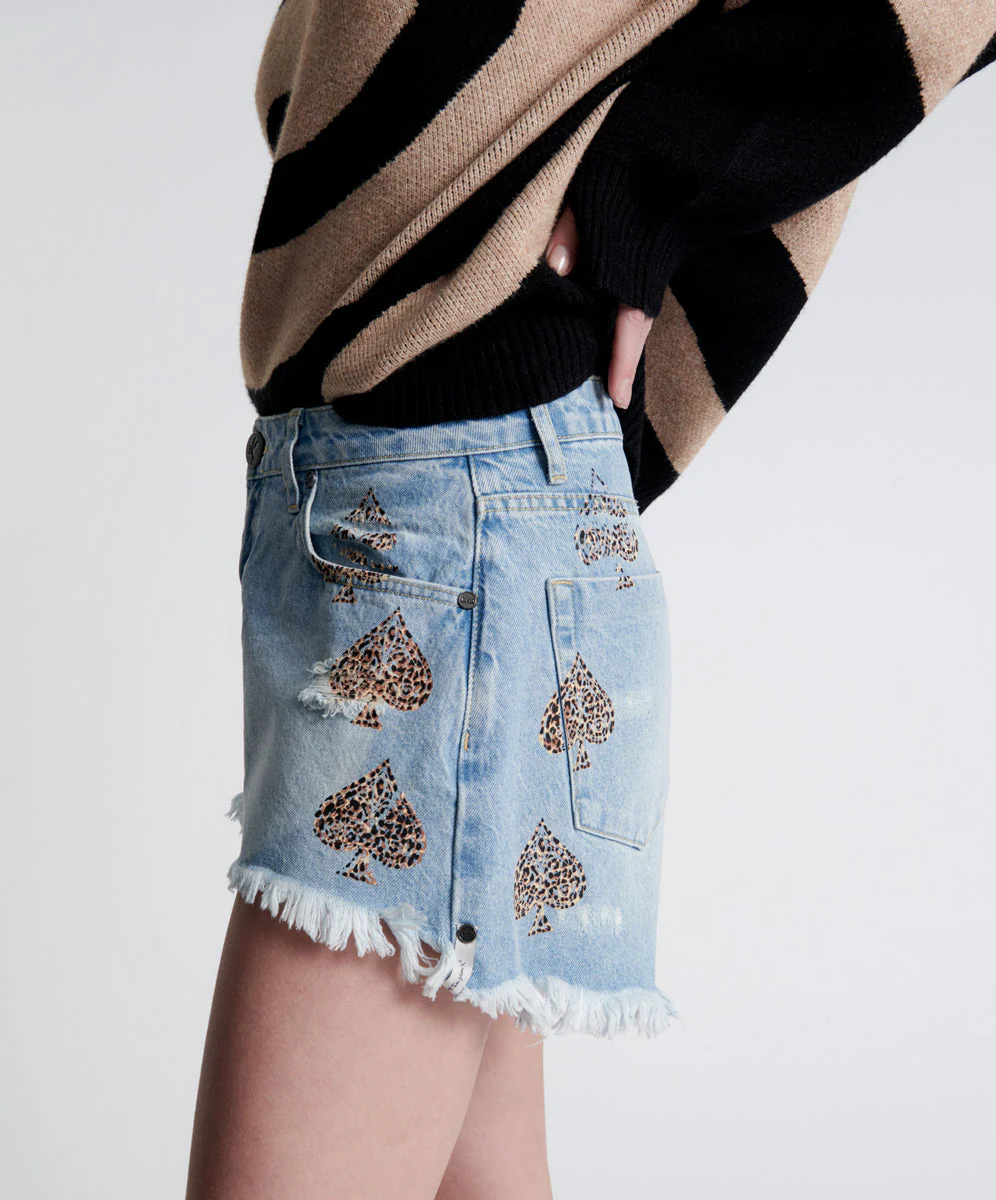 Truckers Mid Waist Relaxed Denim Shorts - Best Blue - Image 3