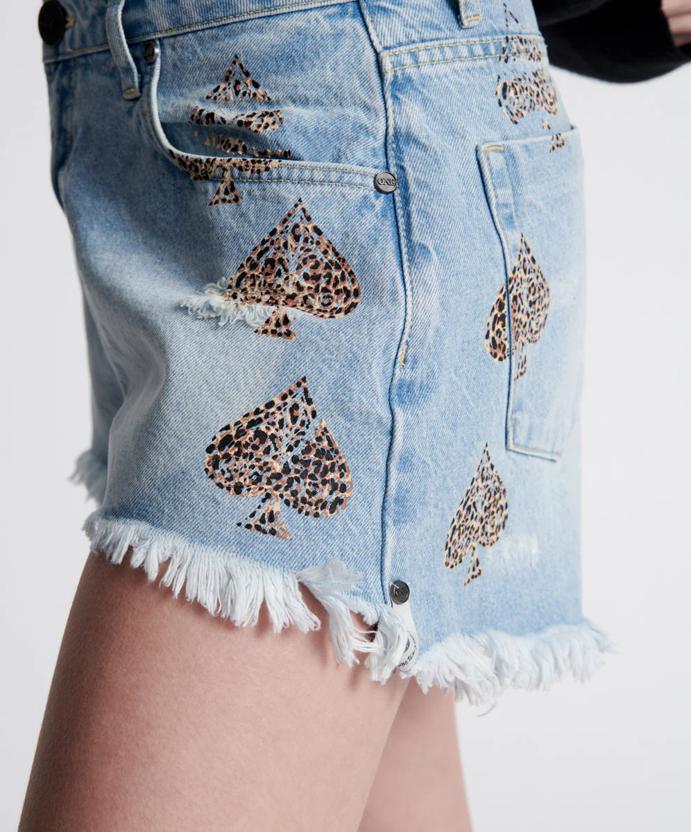 Truckers Mid Waist Relaxed Denim Shorts - Best Blue - Image 4