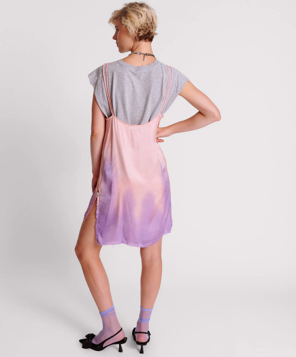 Acid Candy Dip Dye Mini Slip Dress - White - Image 3