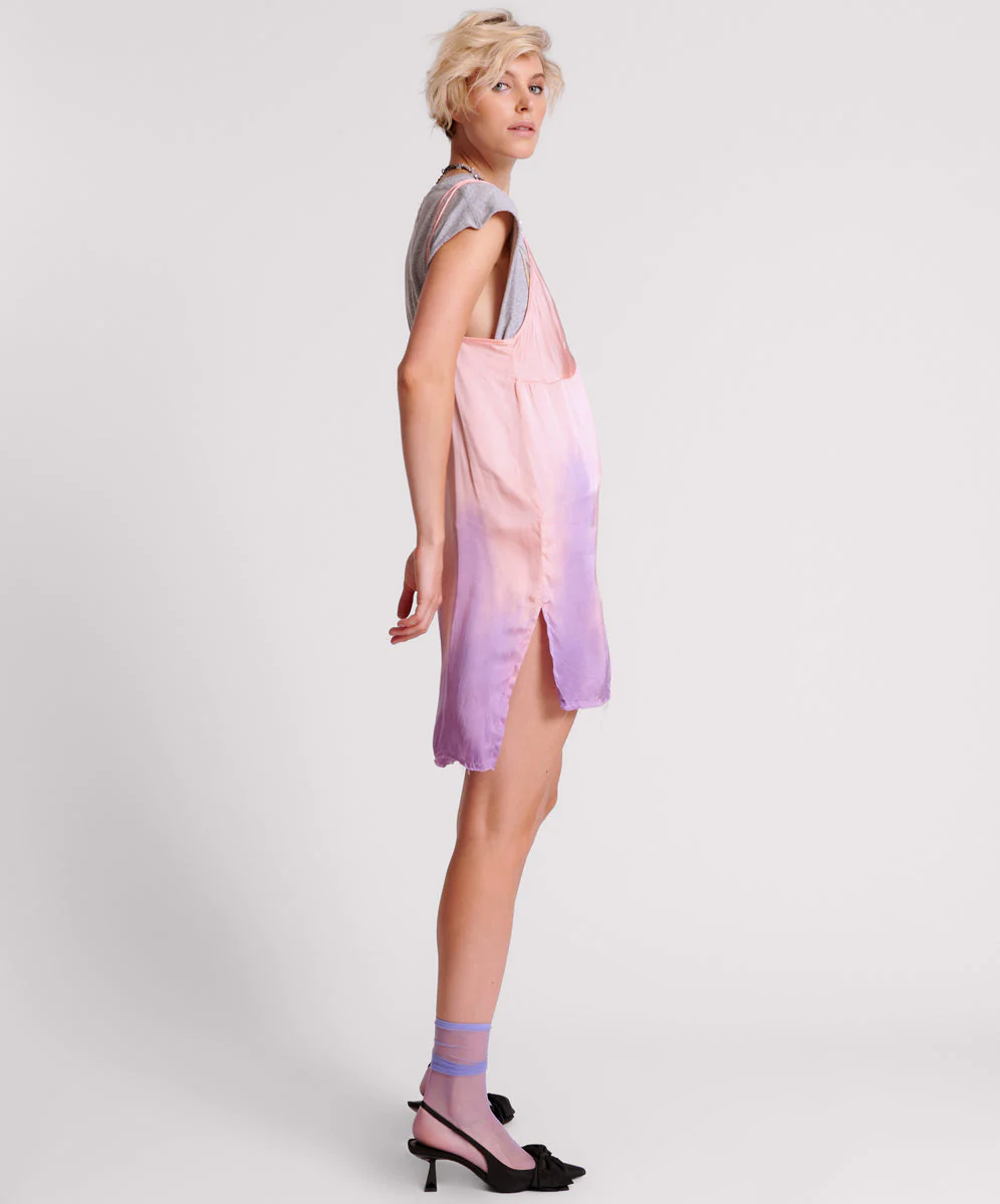 Acid Candy Dip Dye Mini Slip Dress - White - Image 4