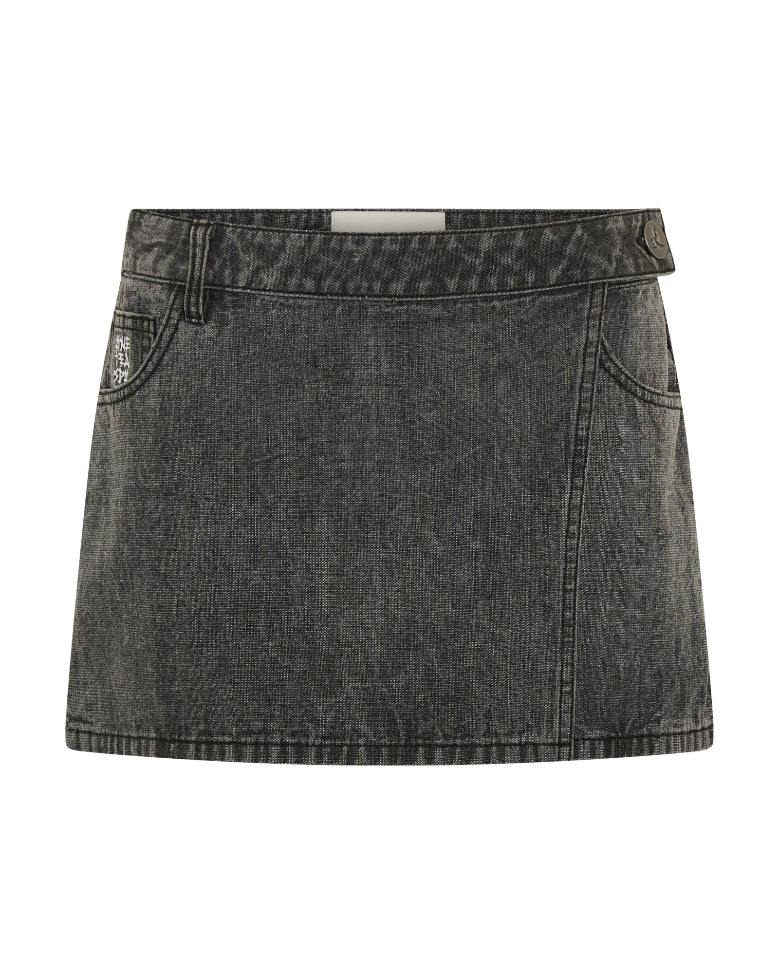 Alexia Low Waist Wrap Mini Denim Skirt - Image 12
