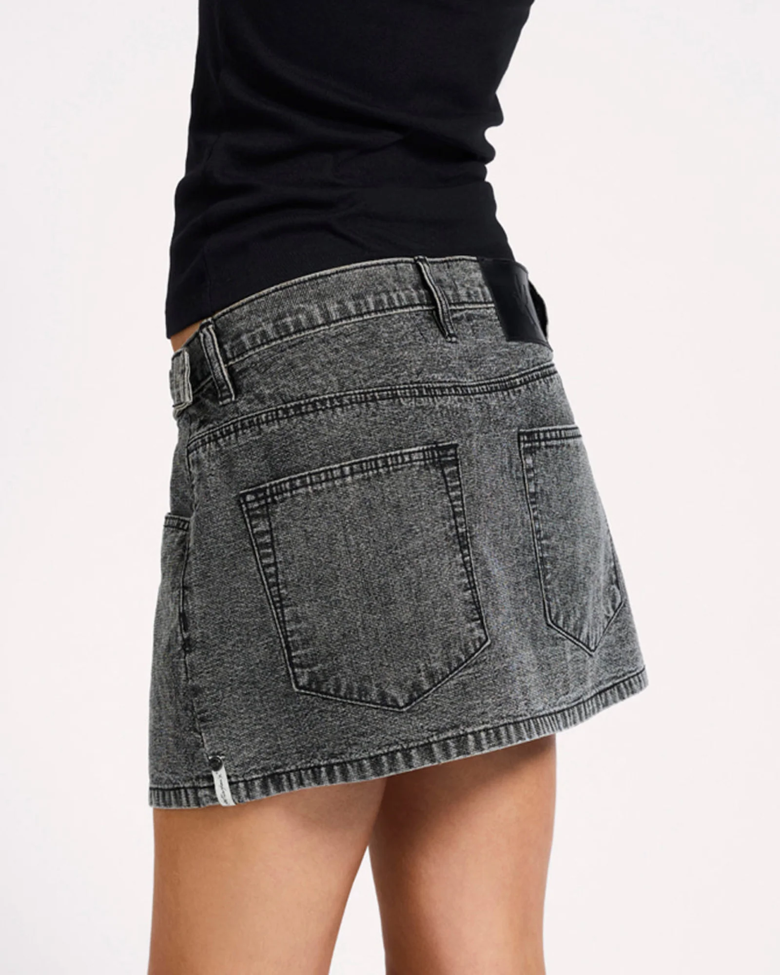 Alexia Low Waist Wrap Mini Denim Skirt - Image 5
