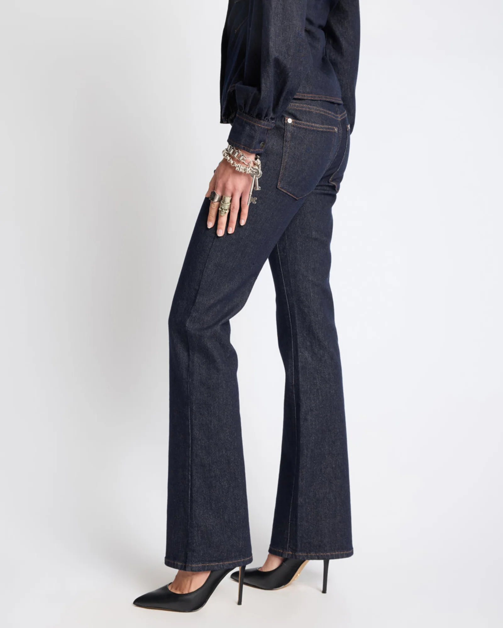 Alice Low Waist Bootcut Denim Jeans - Raw Indigo - Image 4