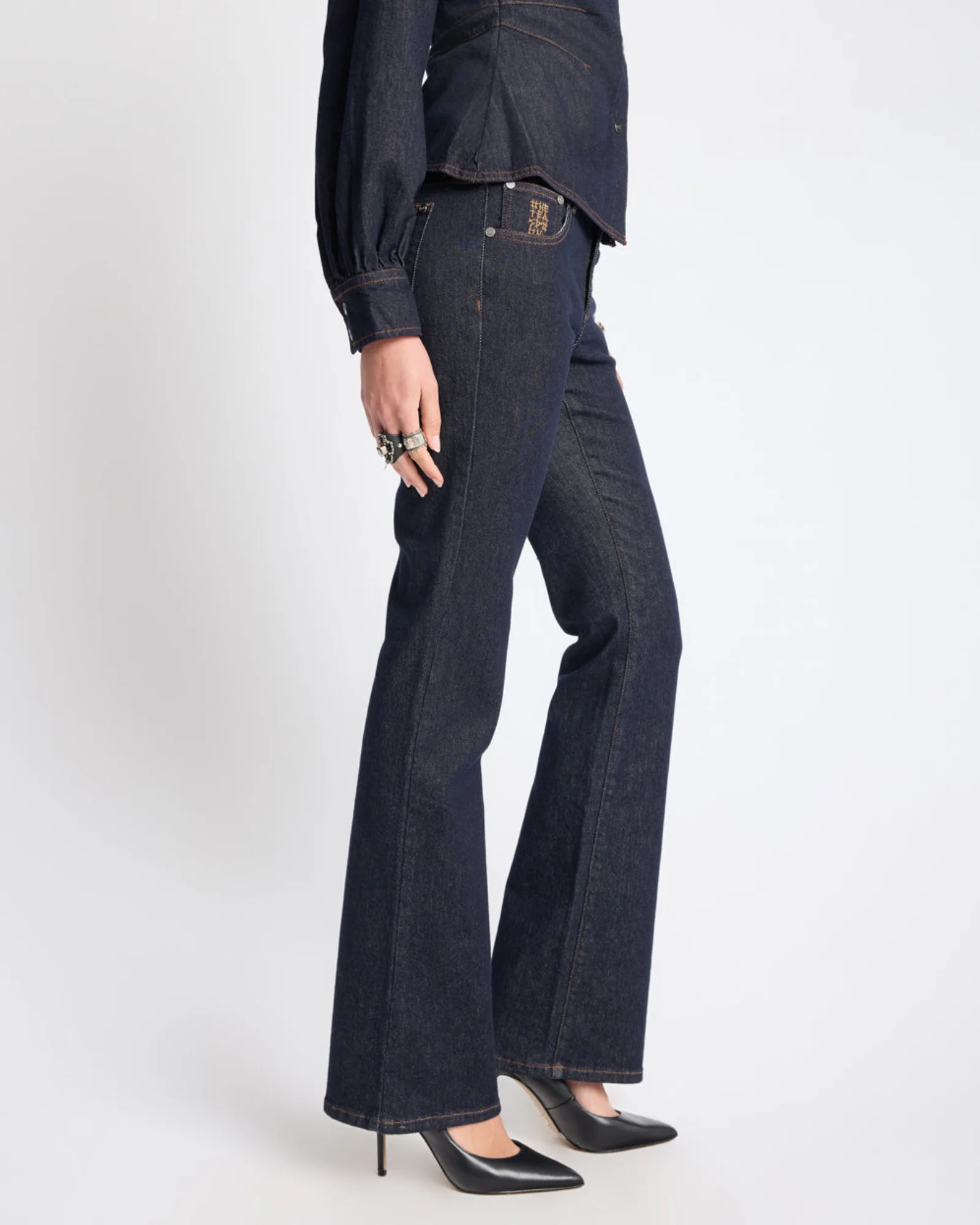 Alice Low Waist Bootcut Denim Jeans - Raw Indigo - Image 6