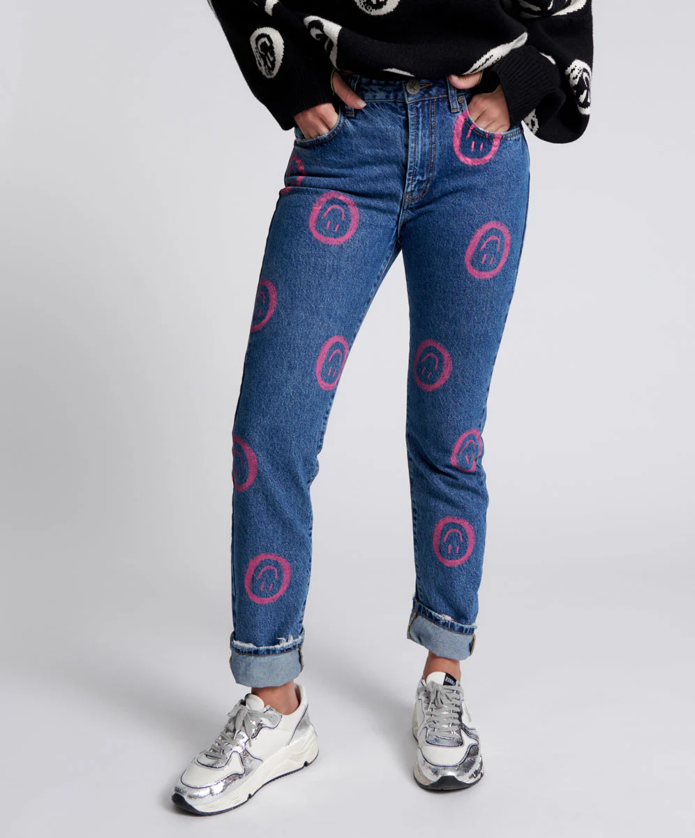 Awesome Baggies High Waist Straight Leg Denim Jeans - Rosewood - Image 3