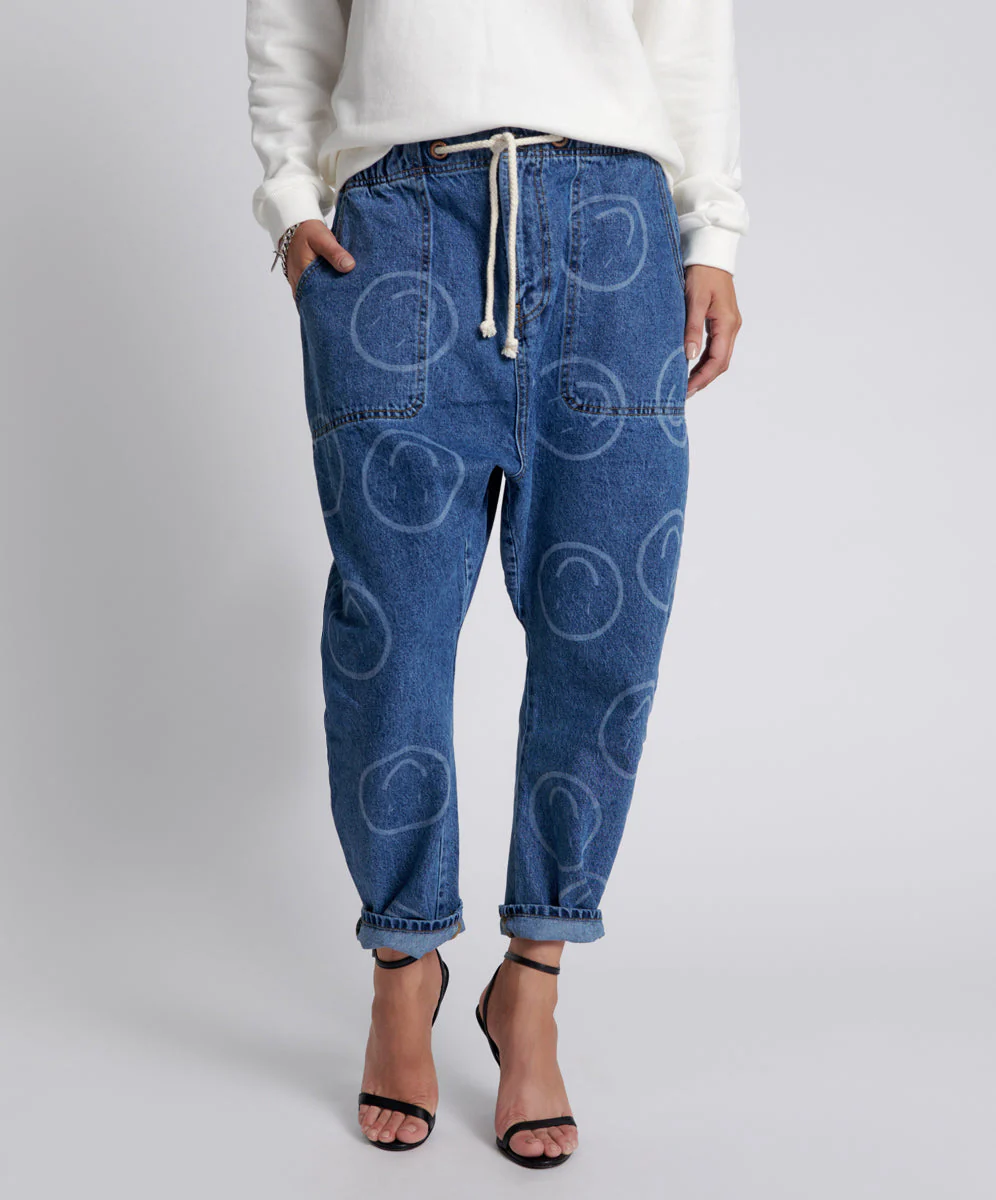 Shabby Kingpins Low Waist Boyfriend Denim Jeans - Rosewood - Image 3