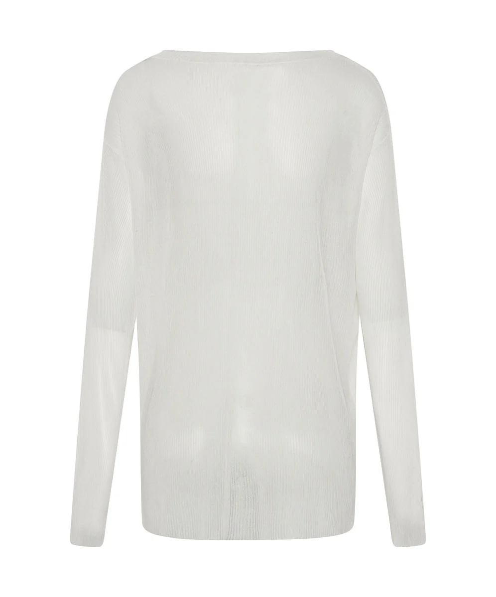 Amity Sheer Rib Knit Top - Off White - Image 6