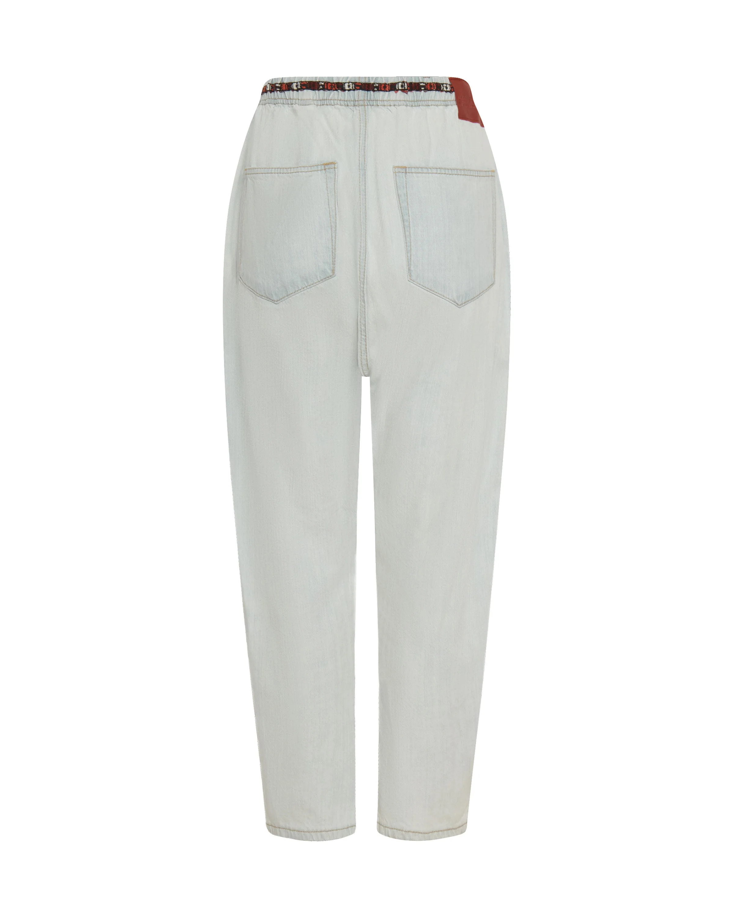 Shabbies Low Waist Drawstring Boyfriend Denim Jeans - Angel Blue - Image 7