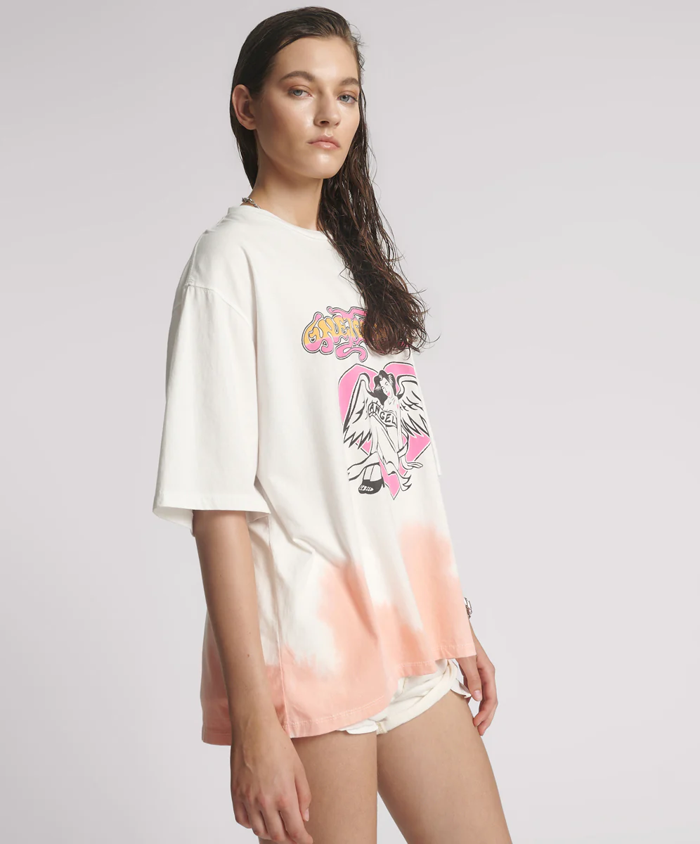 Angel Dip Dye Kobe Tee - Cream - Image 4