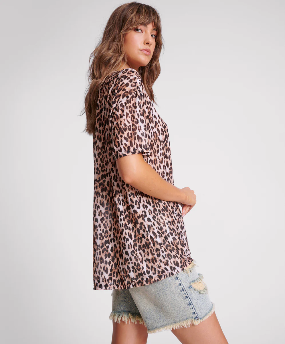Printed Mesh Tee - Animal - Image 4