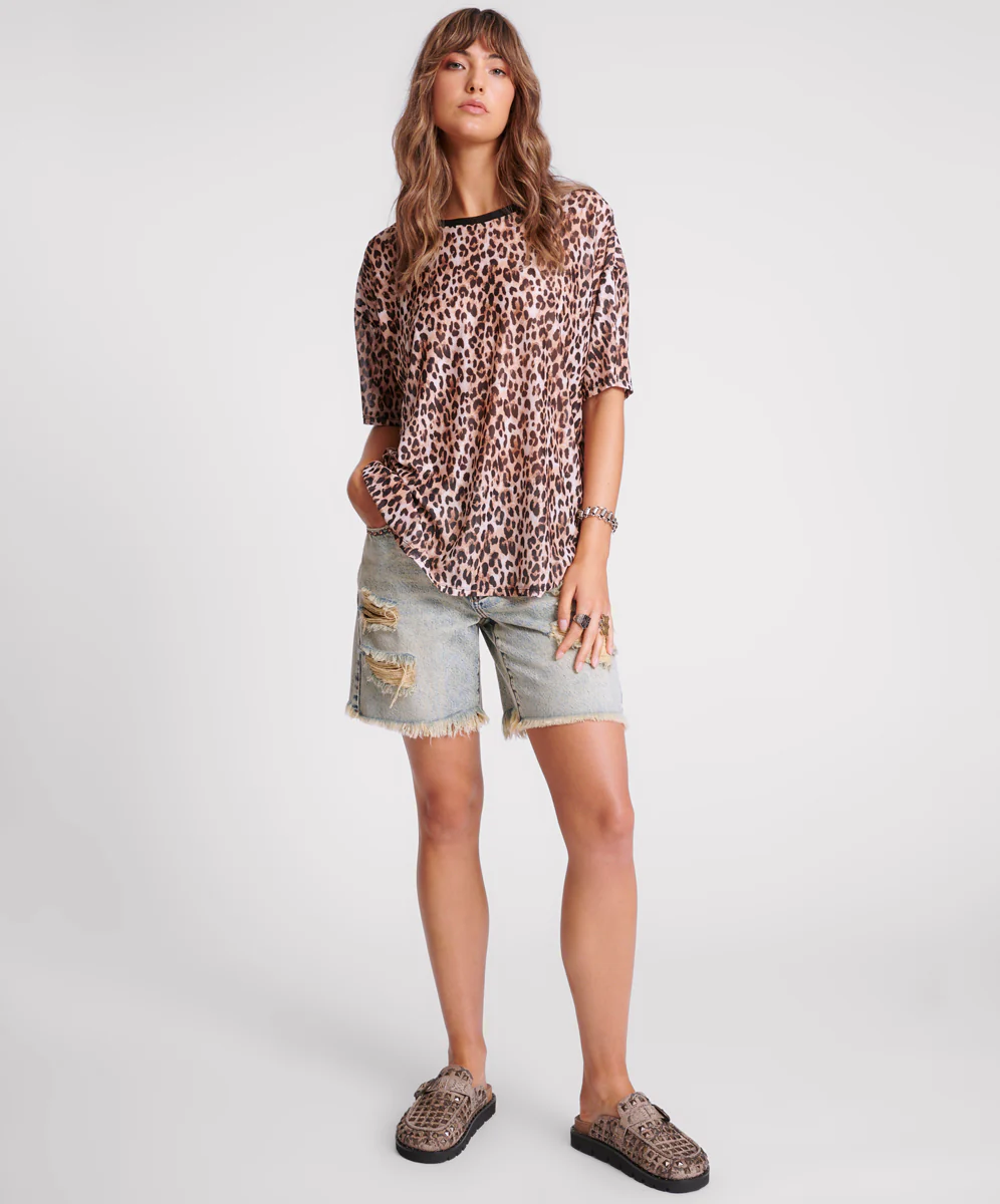 Printed Mesh Tee - Animal - Image 5