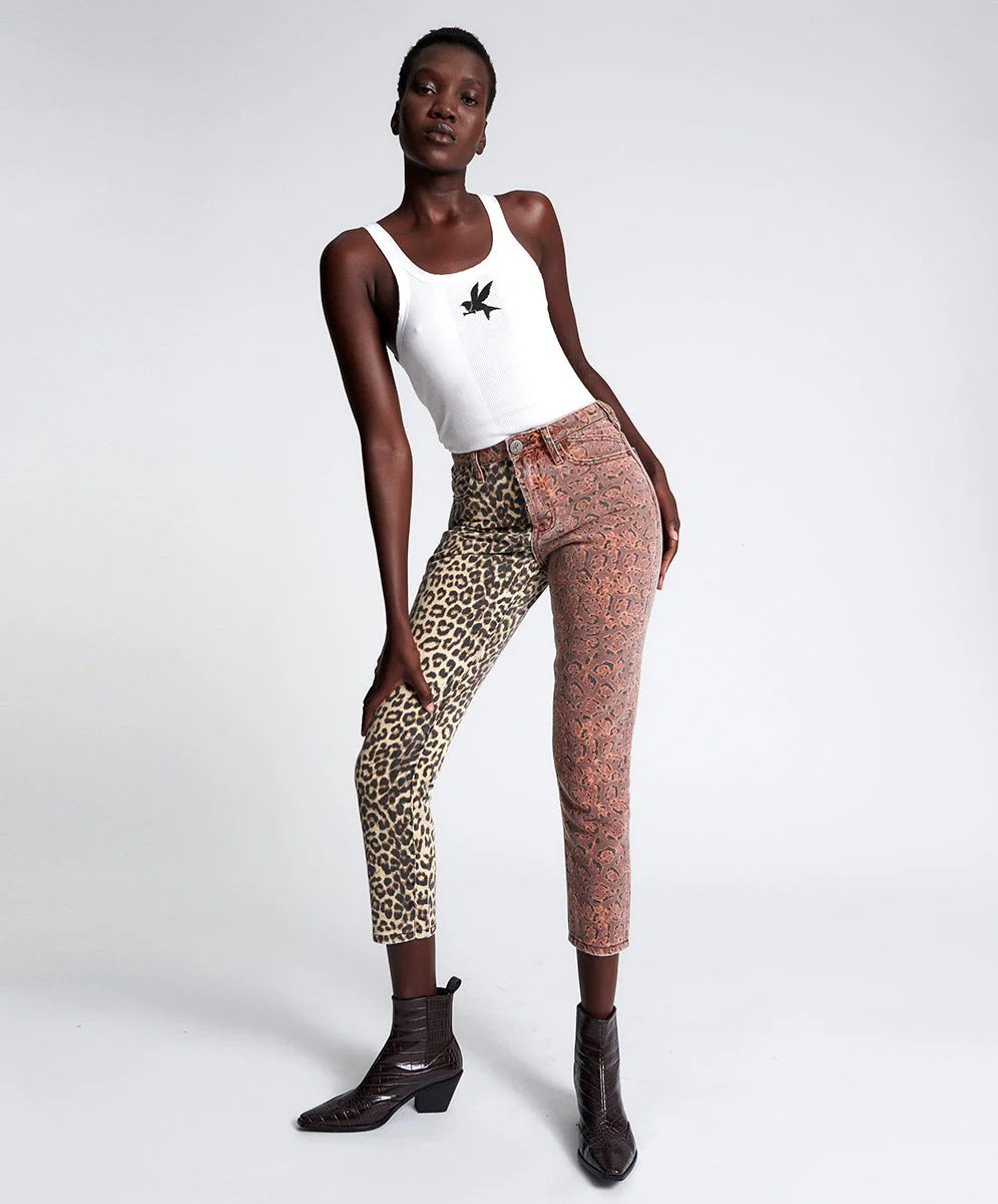Legends High Waist Straight Leg Denim Jeans - Animal Saga