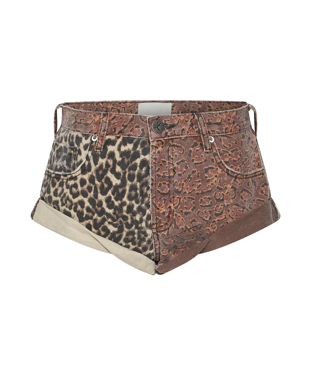Bandits Low Waist Denim Shorts - Animal Saga Print - Image 6