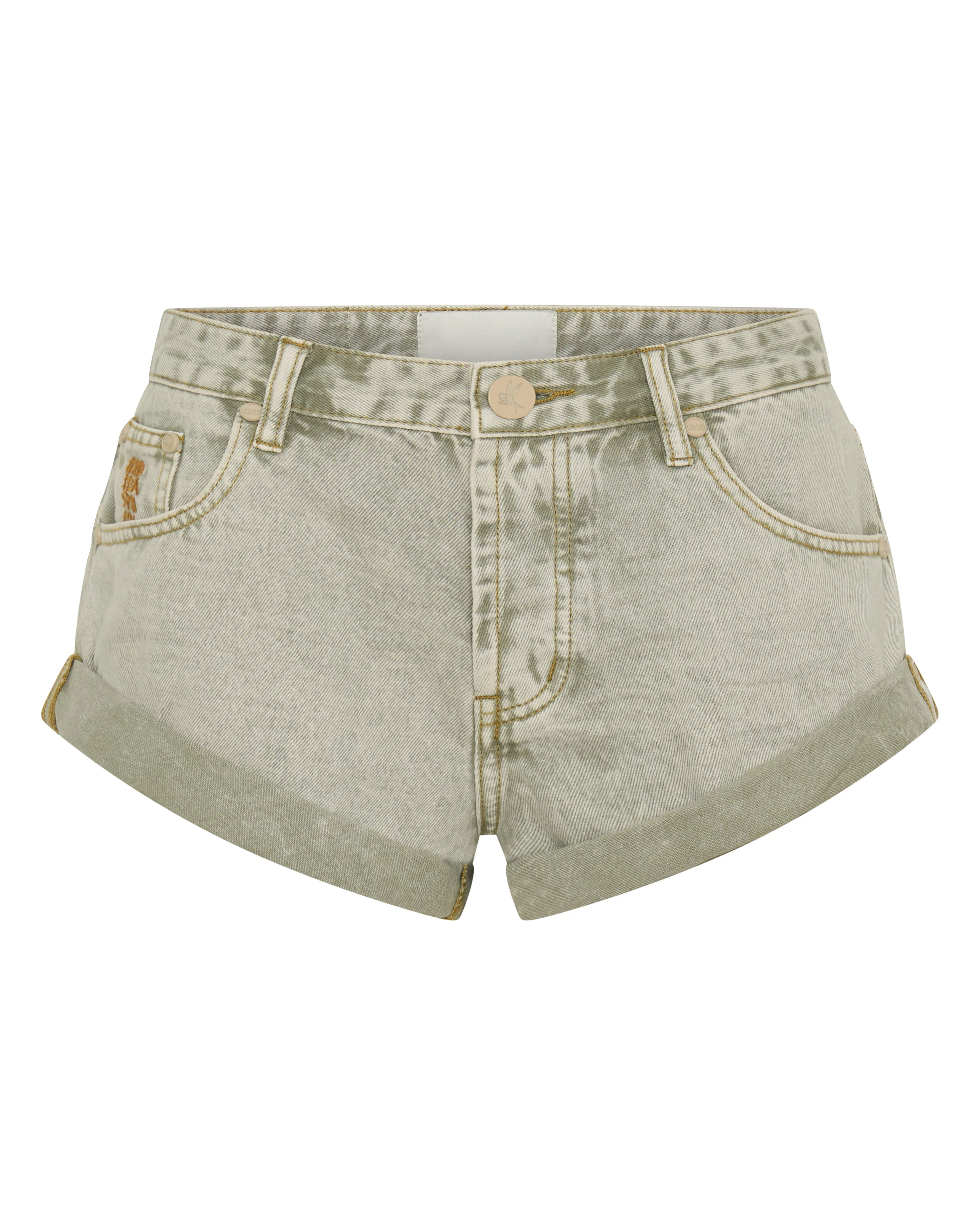 Bandits Low Waist Denim Shorts - Antique Khaki - Image 9