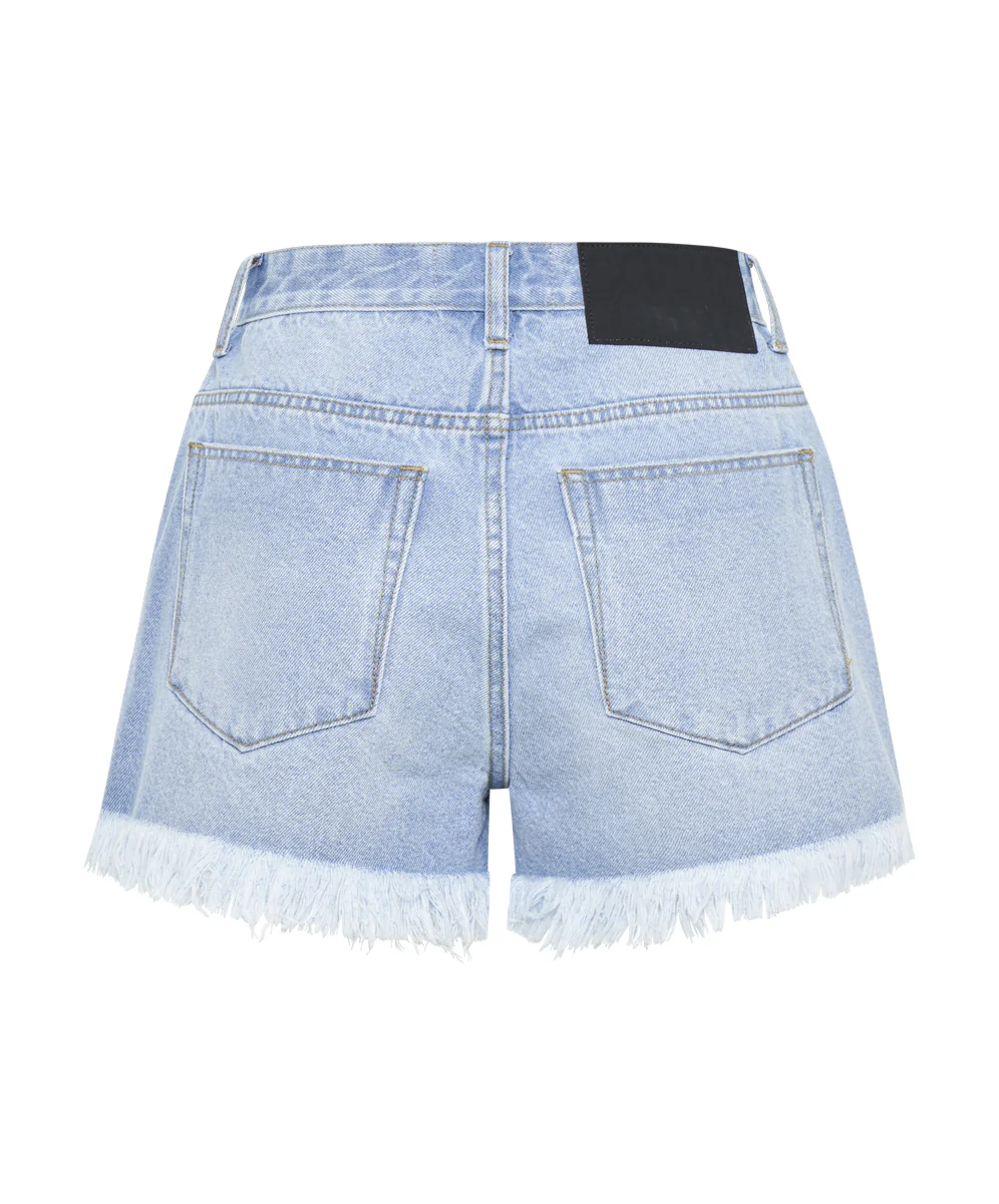 Bonitas High Waist Denim Shorts - Arctic Blue - Image 7
