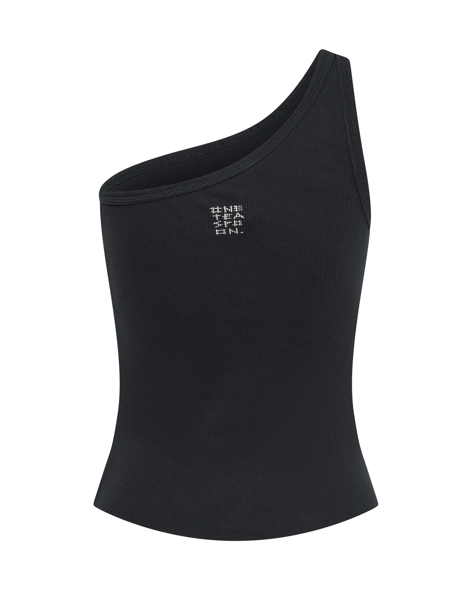 Asymmetrical Rib Tank Top - Washed Black - Image 7