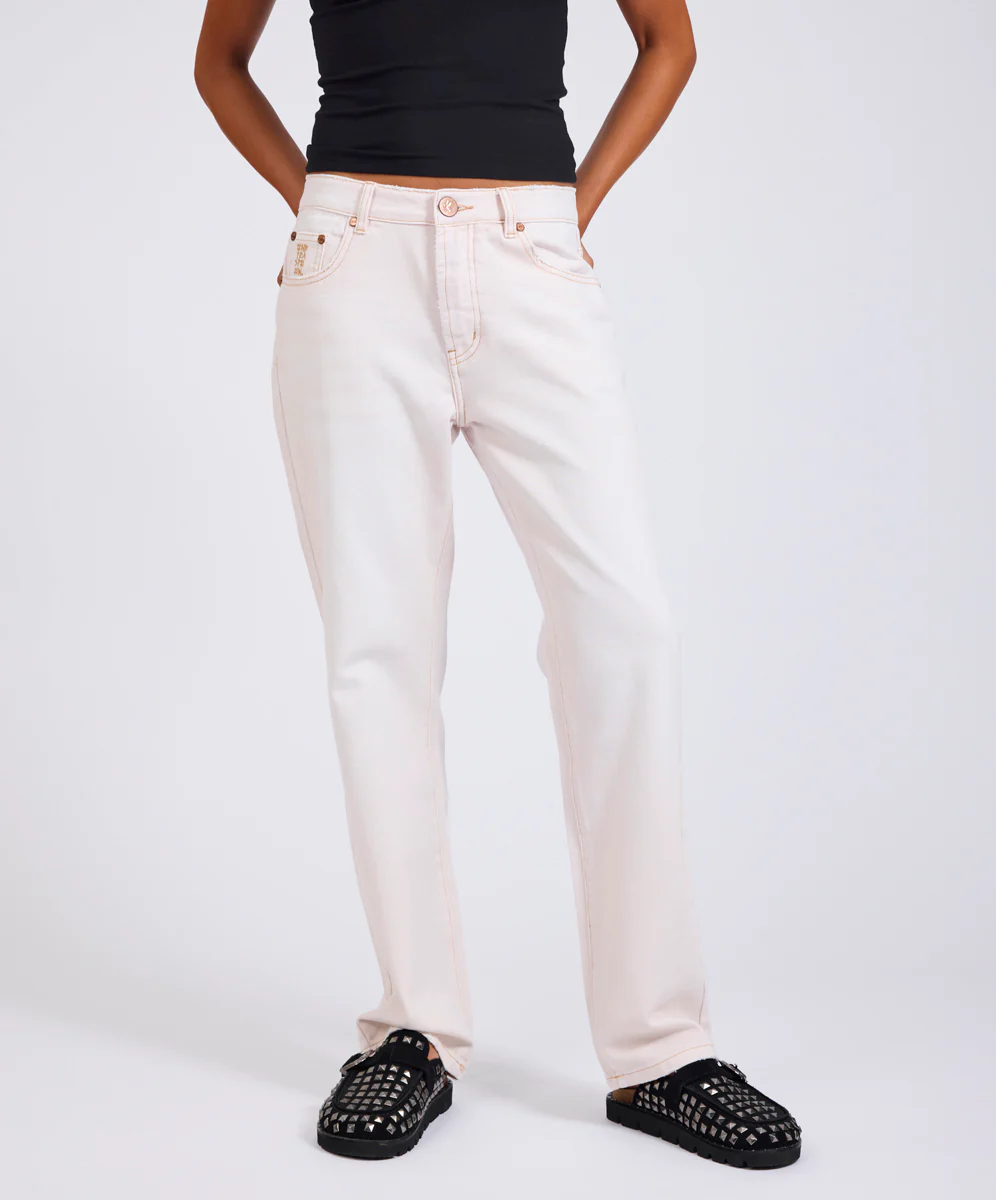Austins Mid Waist Relaxed Straight Leg Jeans - Pink Tint - Image 3