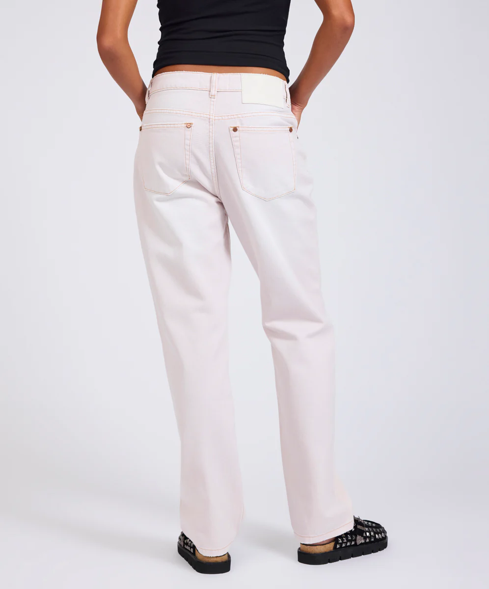 Austins Mid Waist Relaxed Straight Leg Jeans - Pink Tint - Image 5