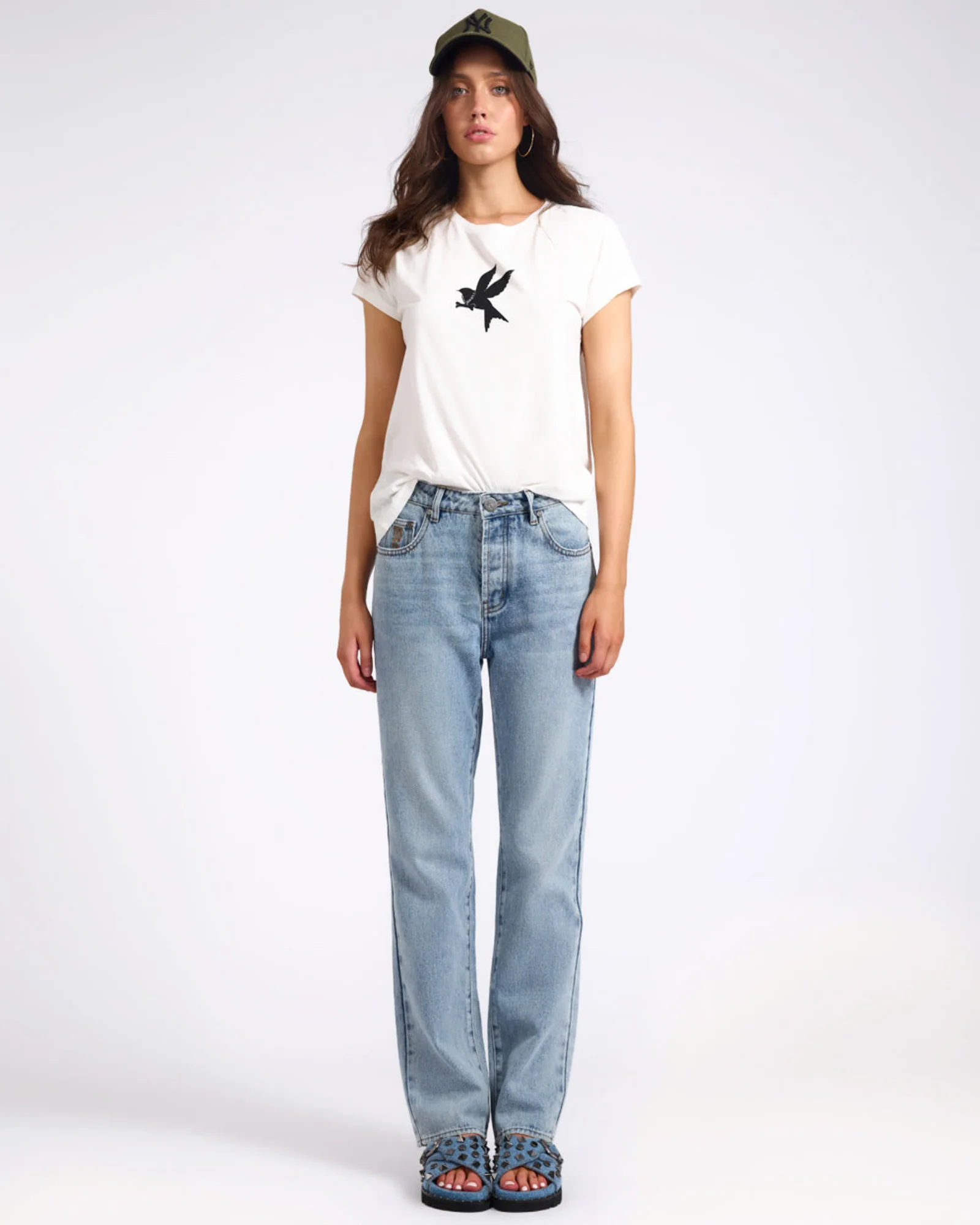 Austins Mid Waist Relaxed Straight Leg Jeans - Misty Blue - Image 2