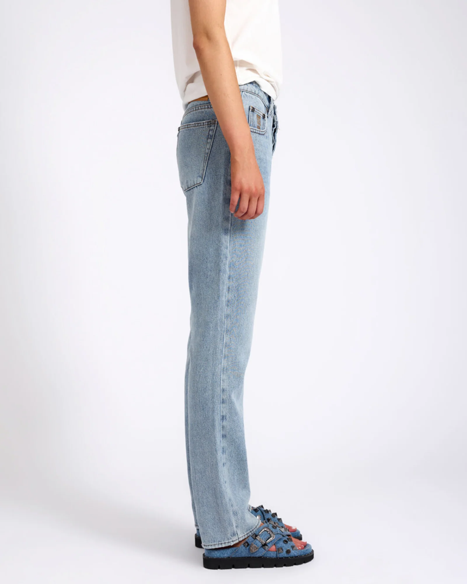 Austins Mid Waist Relaxed Straight Leg Jeans - Misty Blue - Image 8