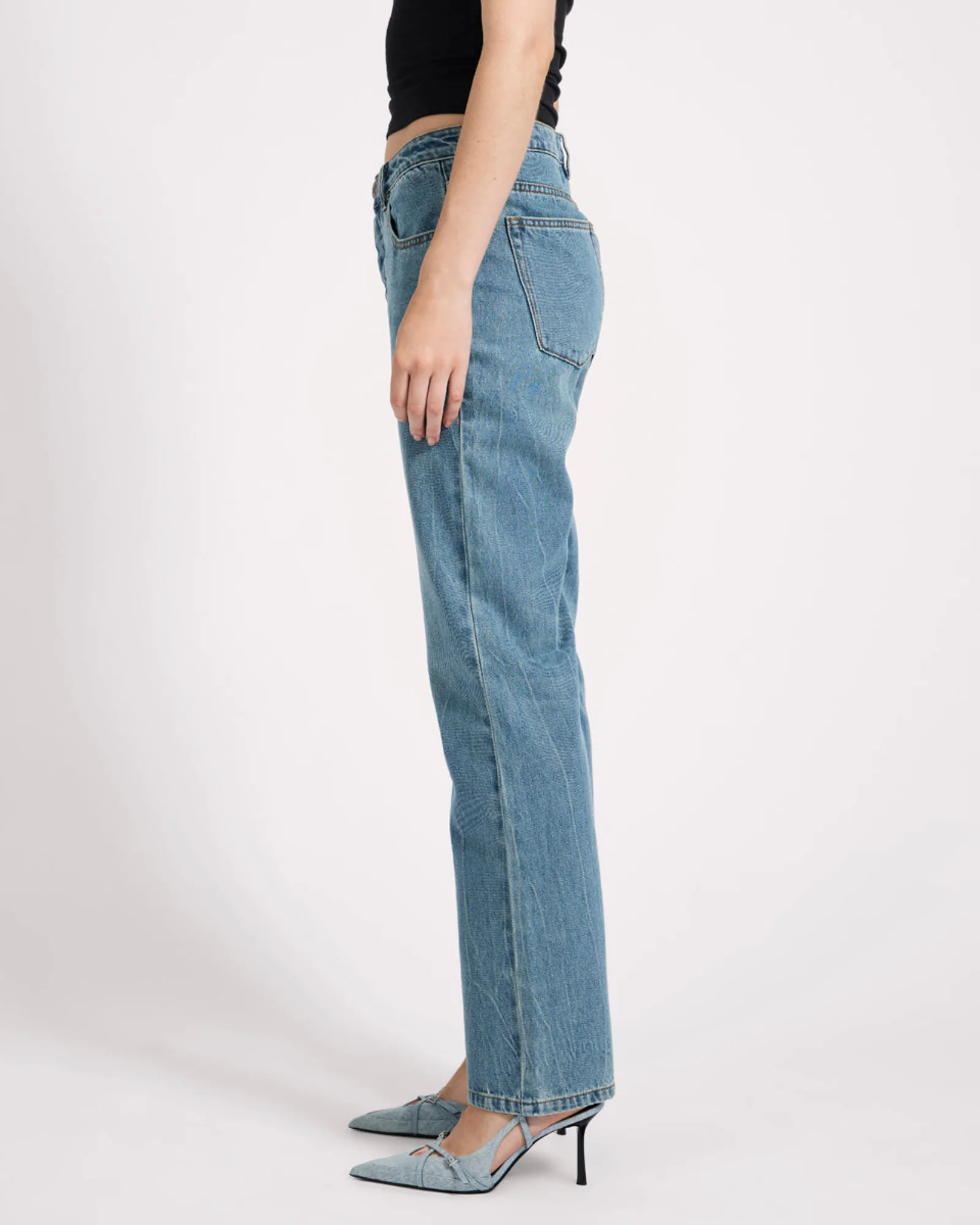 Austins Mid Waist Relaxed Straight Leg Jeans - Blue Crush - Image 4