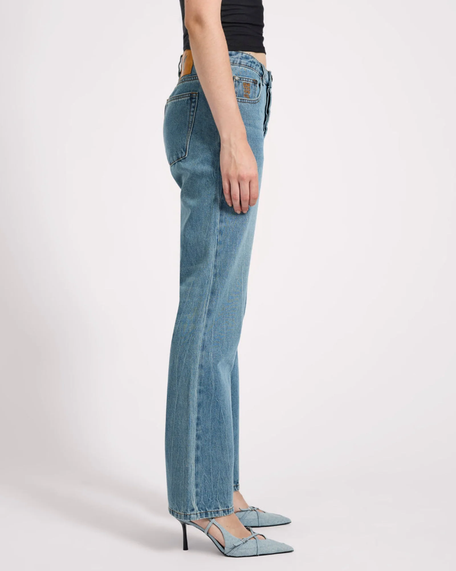 Austins Mid Waist Relaxed Straight Leg Jeans - Blue Crush - Image 6