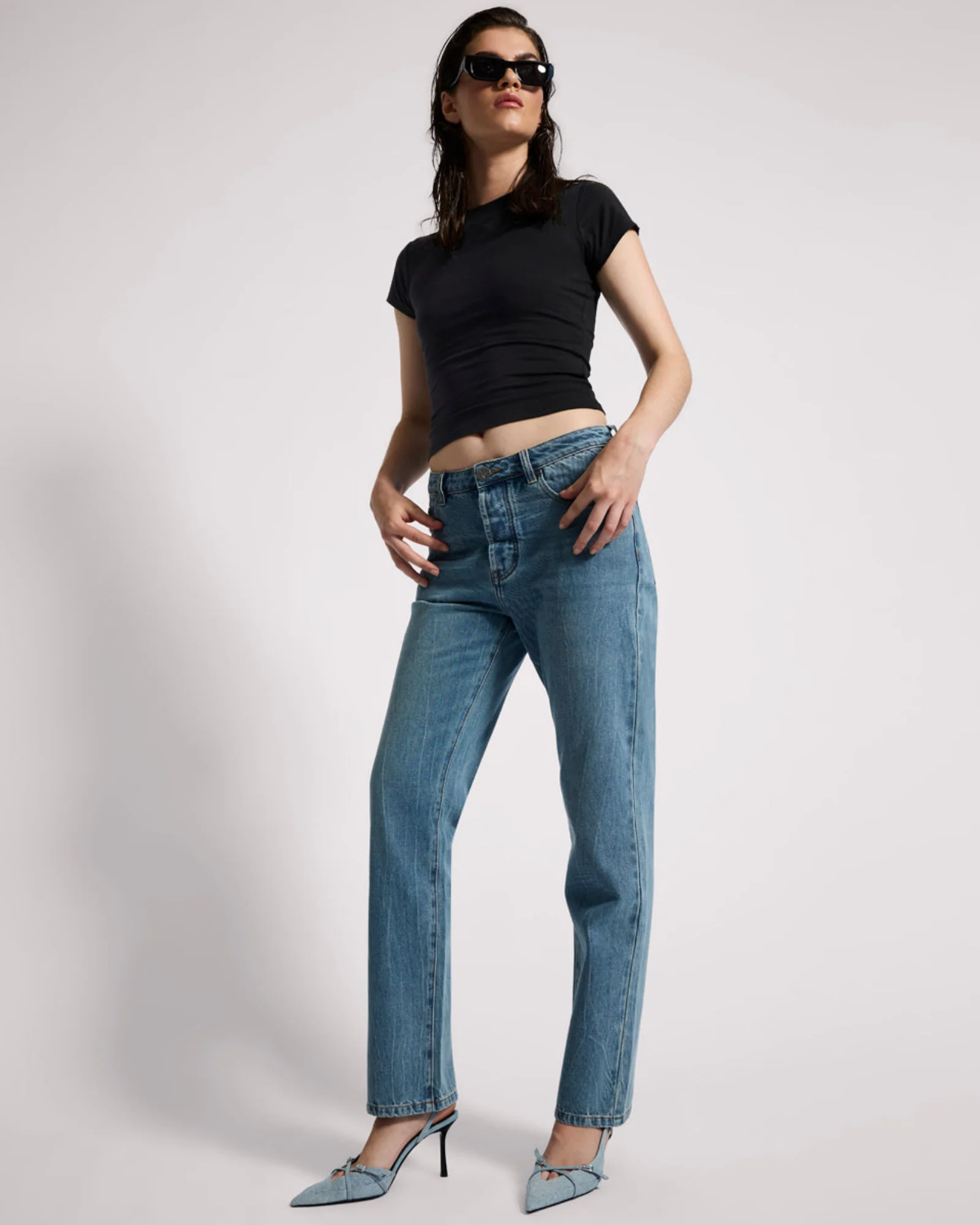Austins Mid Waist Relaxed Straight Leg Jeans - Blue Crush - Image 8