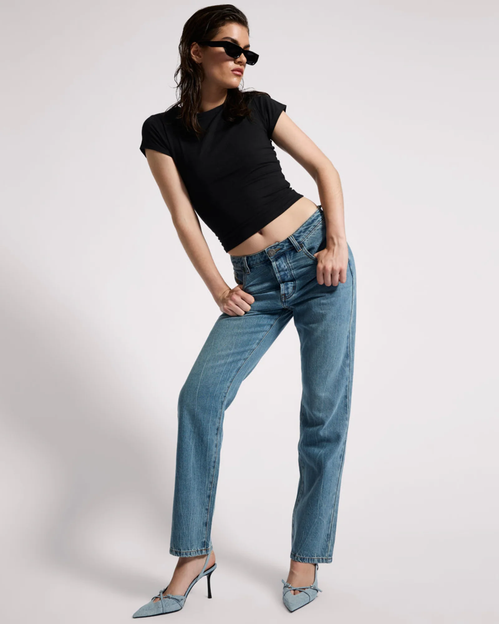 Austins Mid Waist Relaxed Straight Leg Jeans - Blue Crush - Image 9