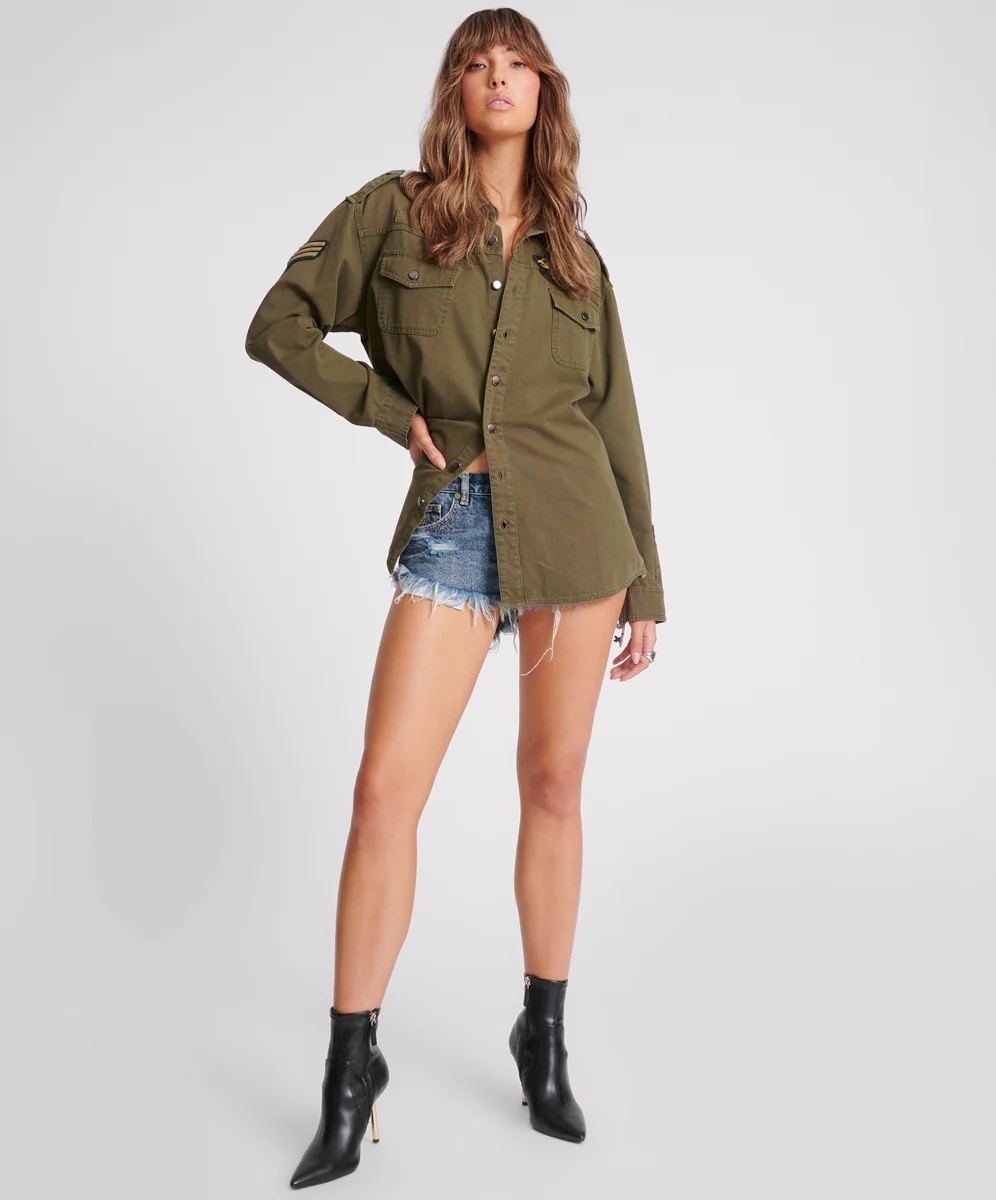 Aviator Eagle Cotton Shirt - Khaki - Image 5