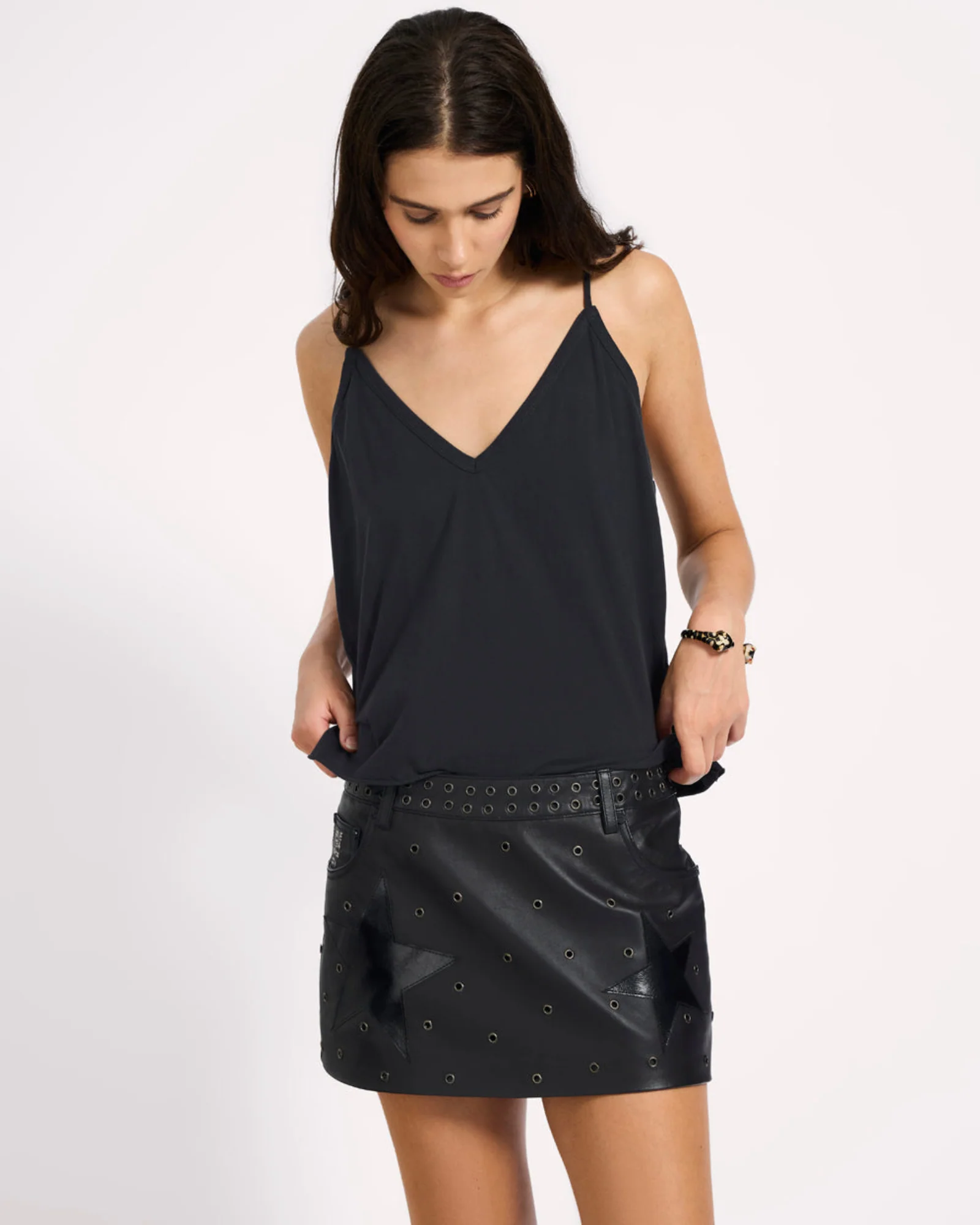 Axel Low Waist Micro Mini Leather Skirt - Black - Image 3