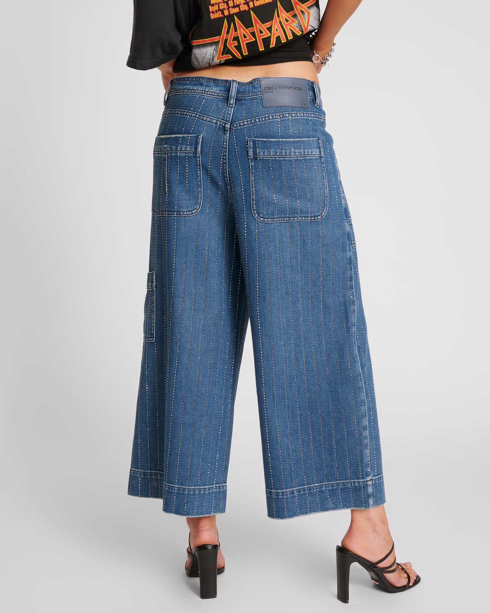Bad Boys High Waist Wide Leg Denim Jeans - Image 4