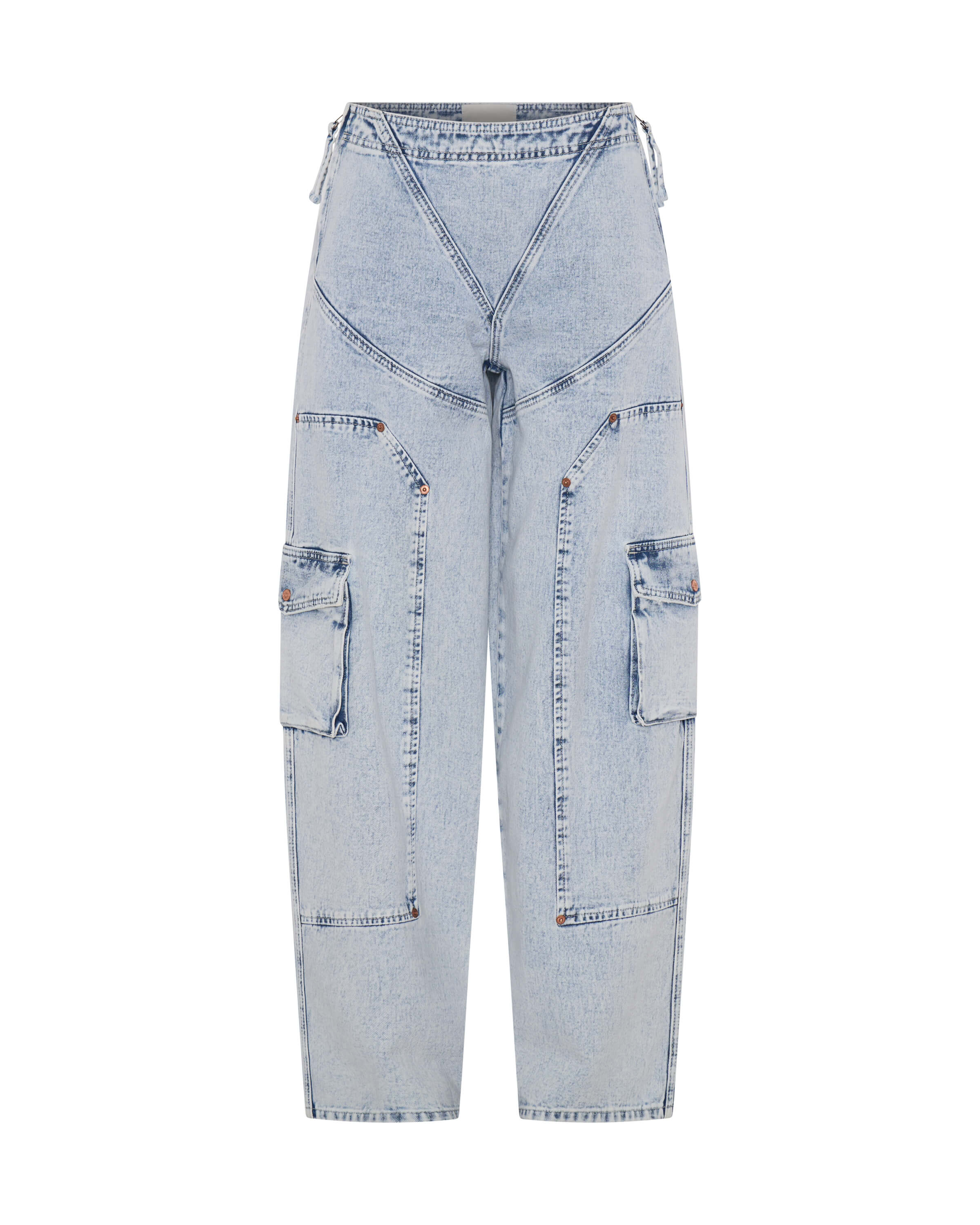 Ravens High Waist Barrel Leg Denim Jeans  - Bahama Blue - Image 6