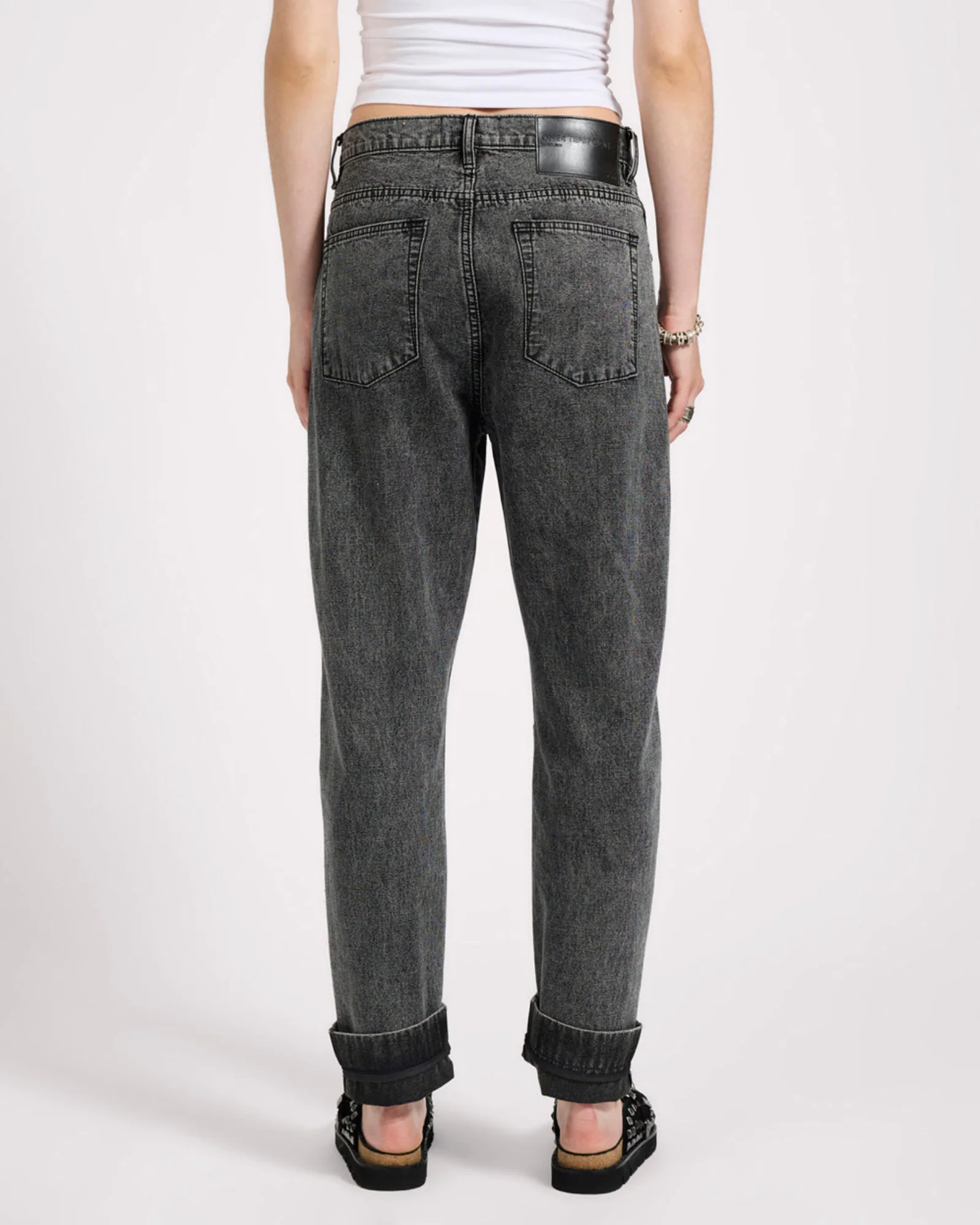 Bandits Low Waist Boyfriend Denim Jeans - Charcoal Black - Image 5