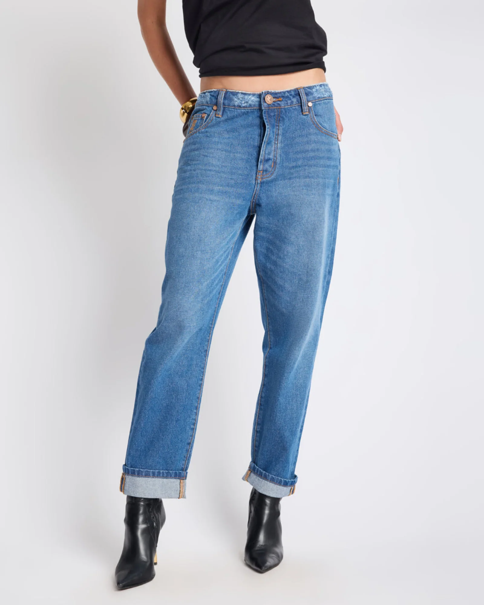 Bandits Low Waist Boyfriend Denim Jeans - Pacifica Blue - Image 3