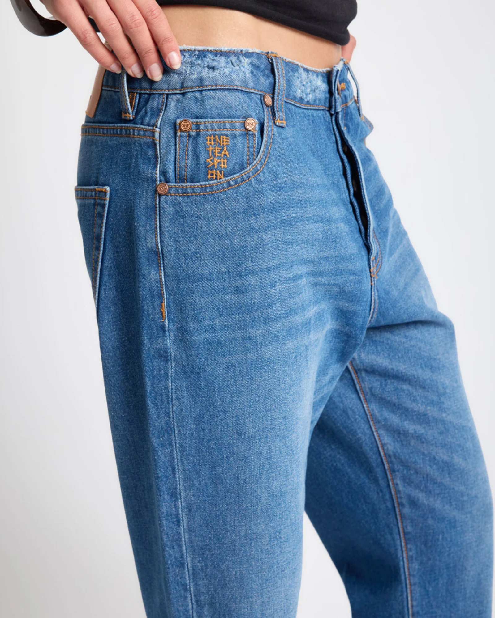 Bandits Low Waist Boyfriend Denim Jeans - Pacifica Blue - Image 8