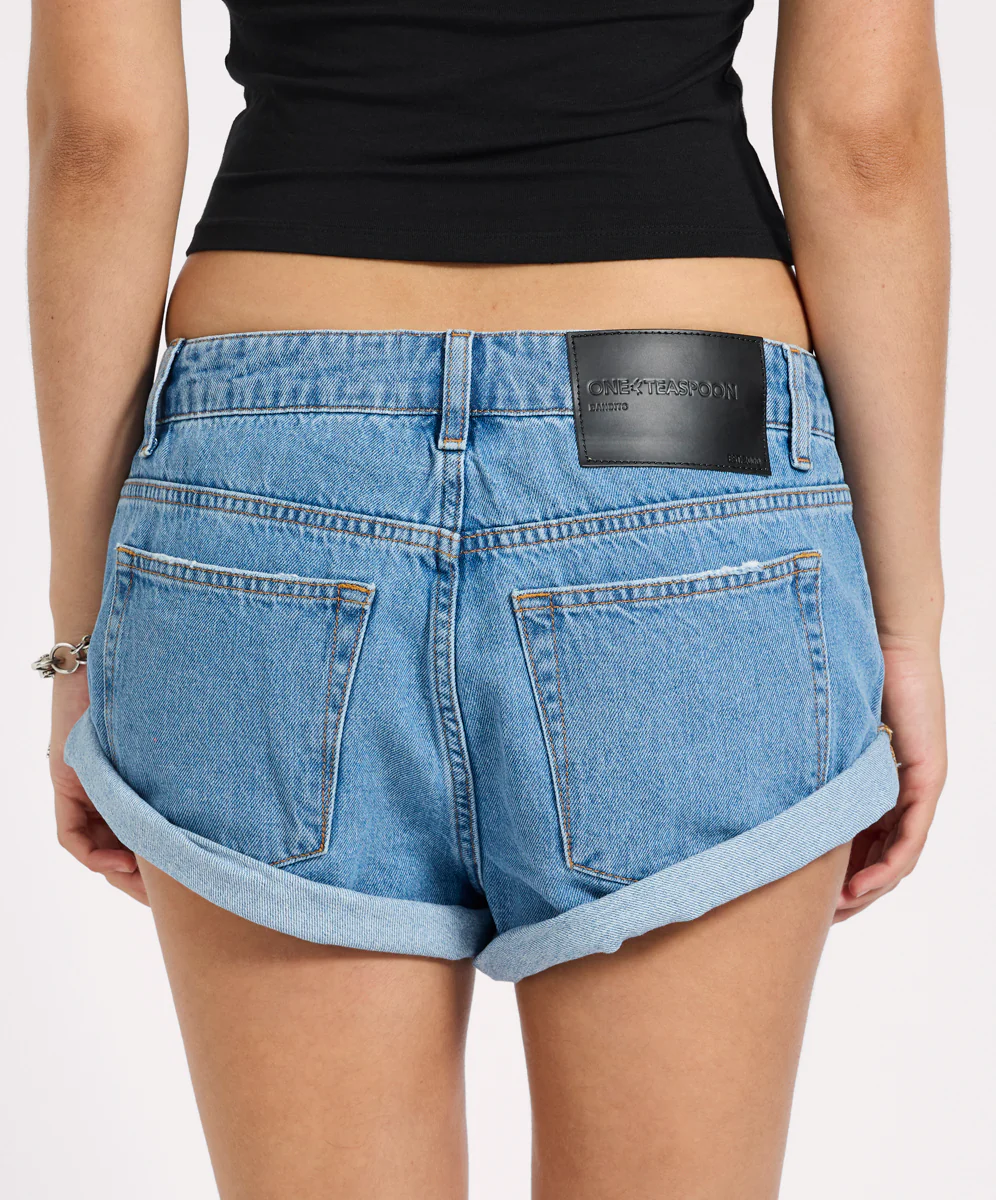 Bandits Low Waist Denim Shorts - New Blue - Image 6