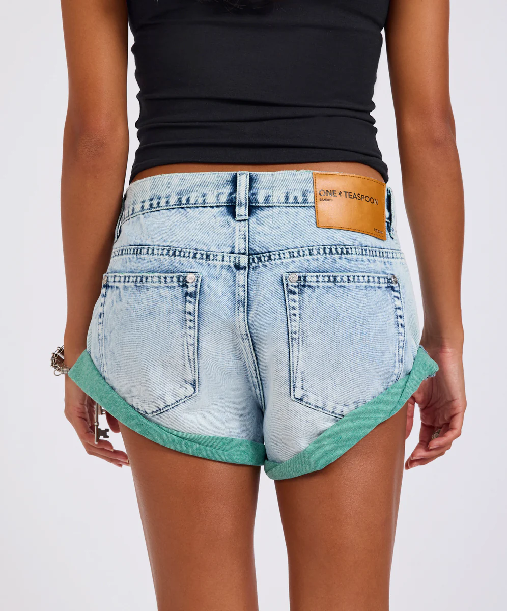 Bandits Low Waist Denim Shorts - Blue Fields - Image 5