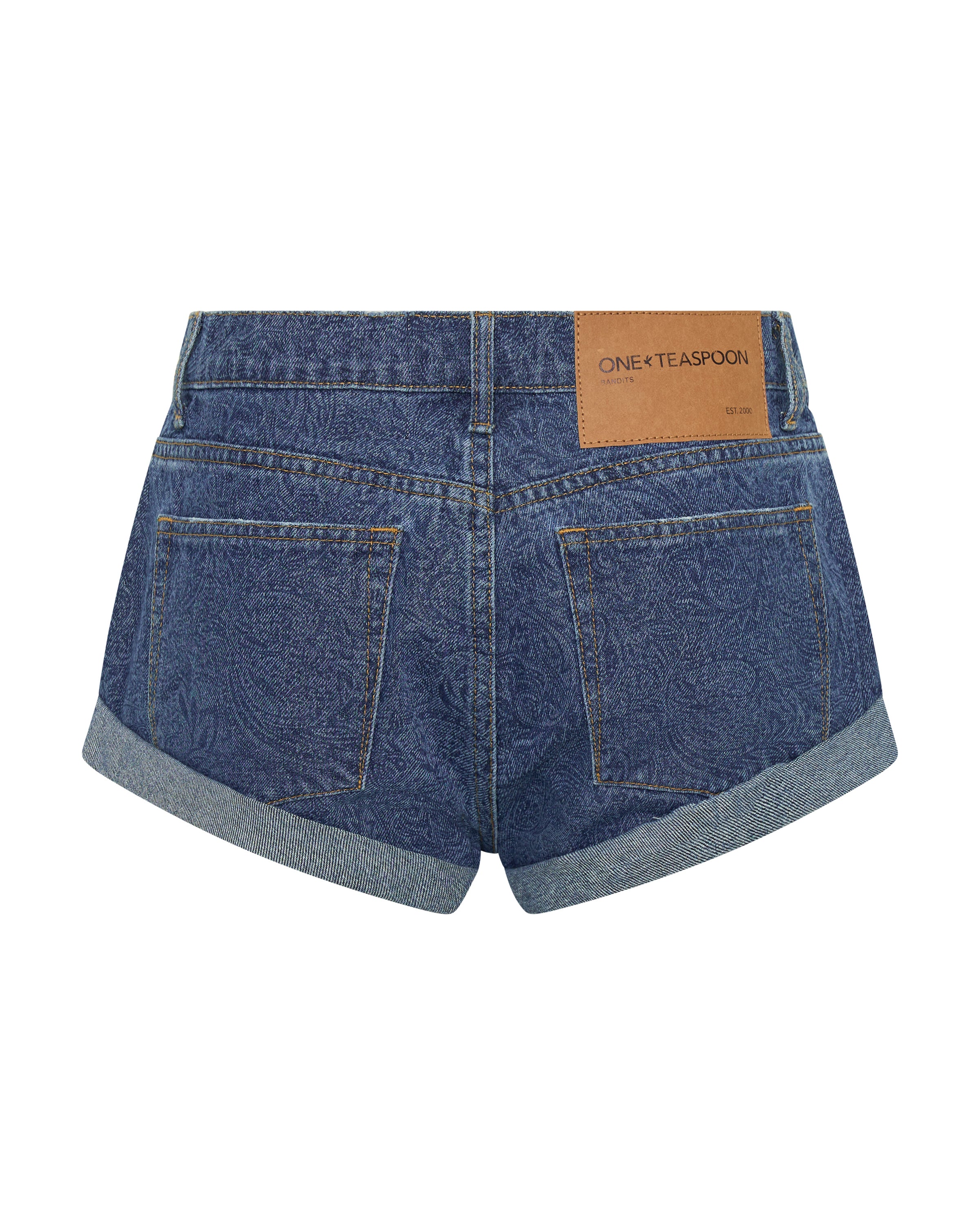 Bandits Low Waist Denim Shorts - Blue Paisley - Image 11