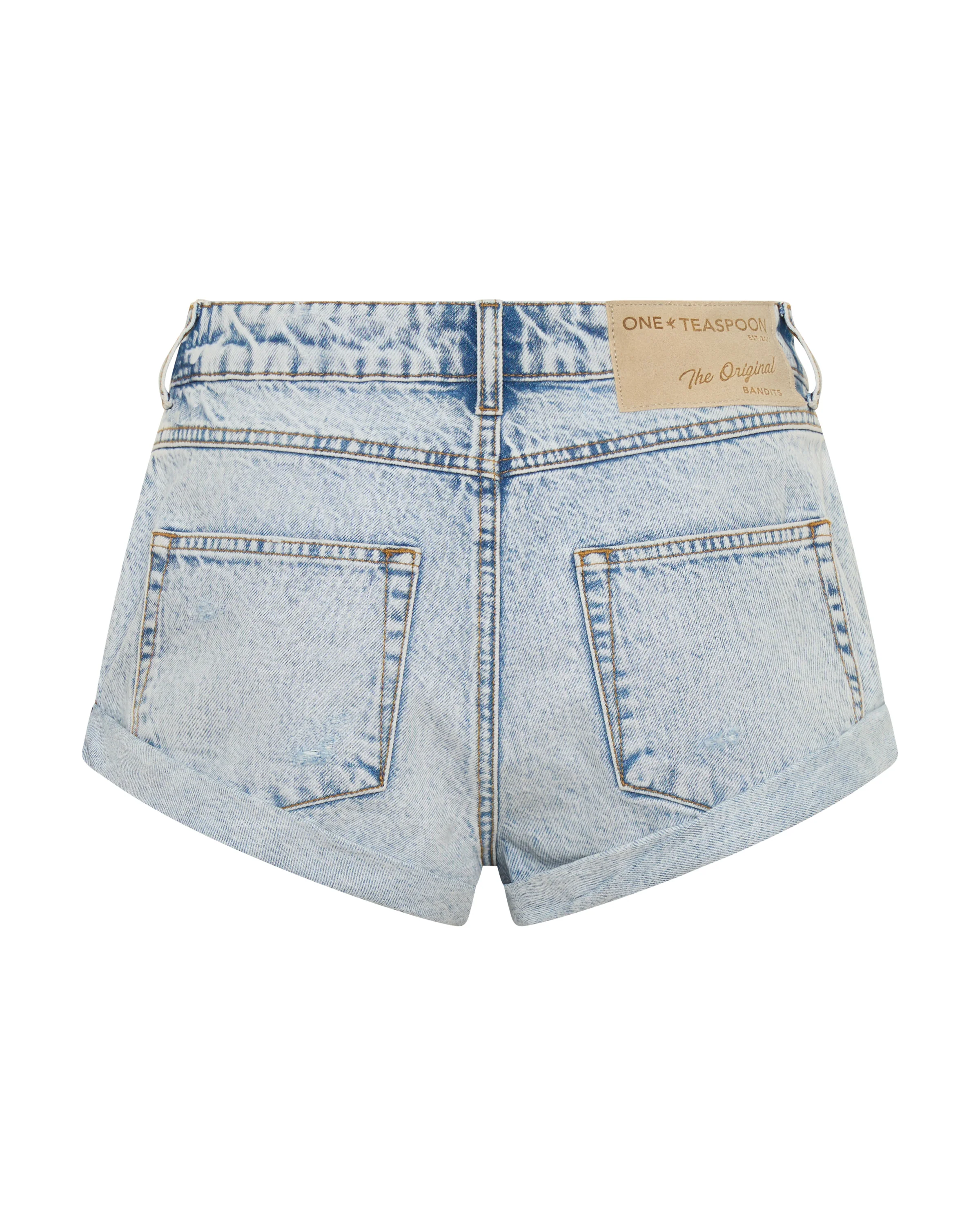 Bandits Low Waist Denim Shorts - Whisper Blue - Image 13