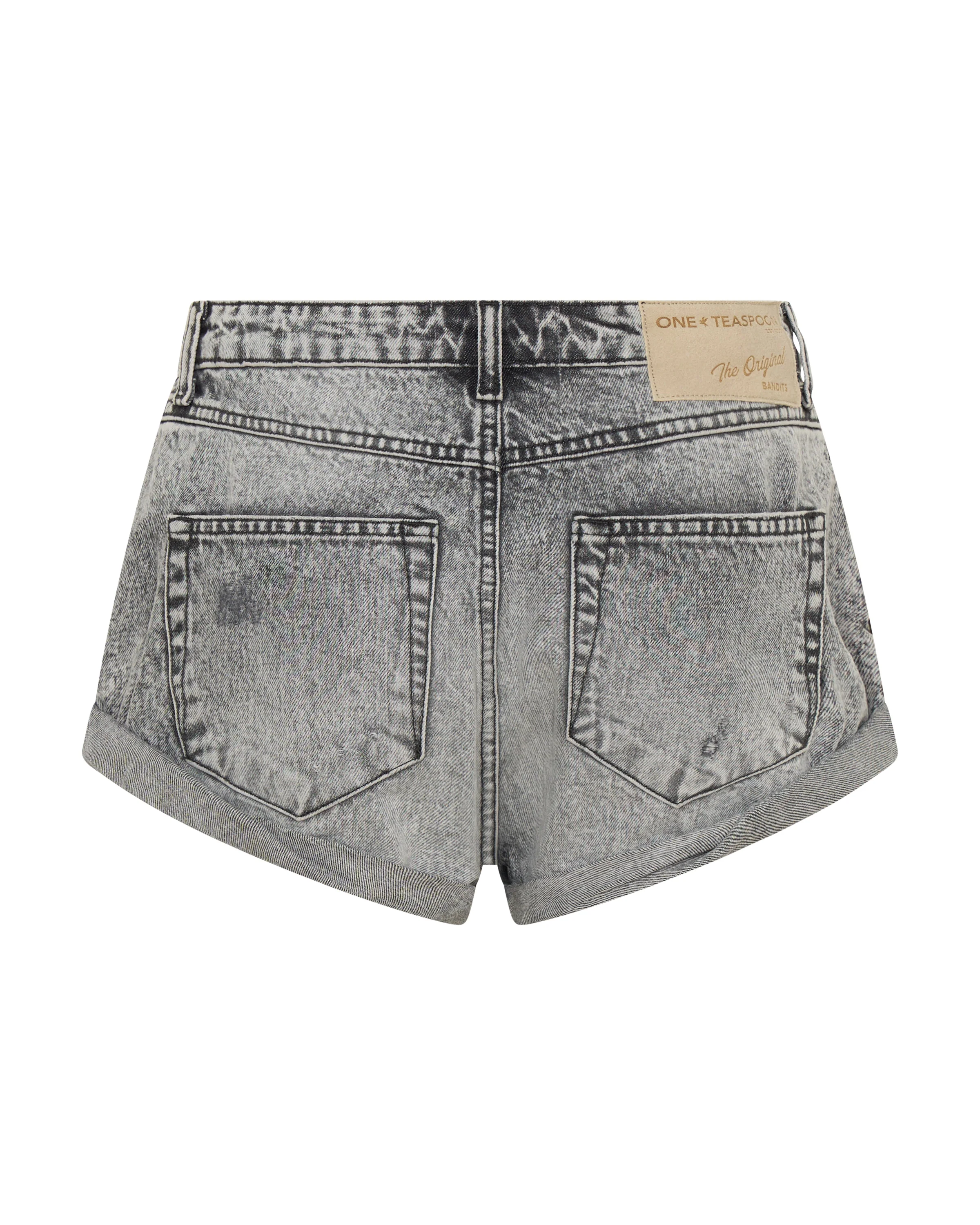 Bandits Low Waist Denim Shorts - Soft Grey - Image 13