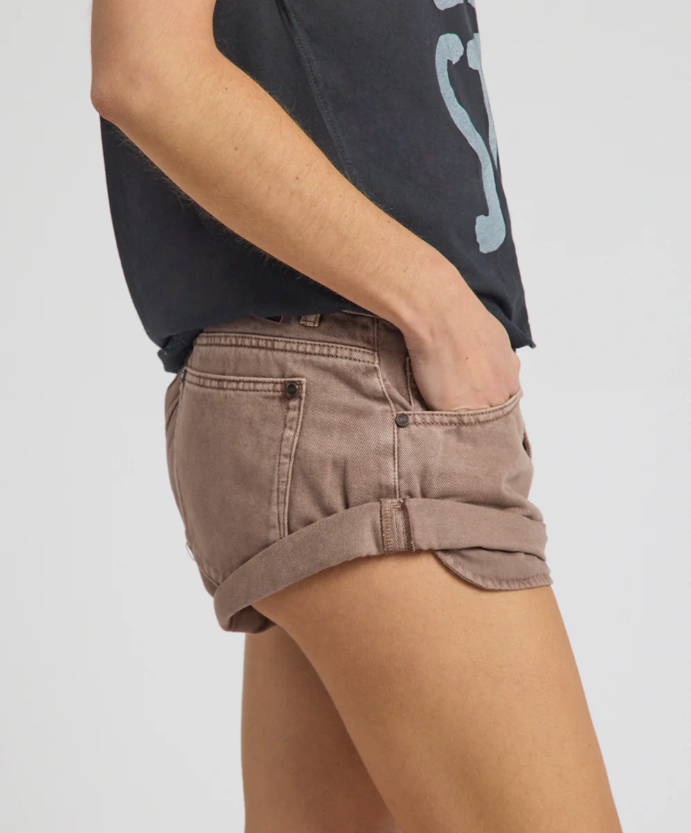 Bandits Low Waist Denim Shorts - Espresso Brown - Image 6